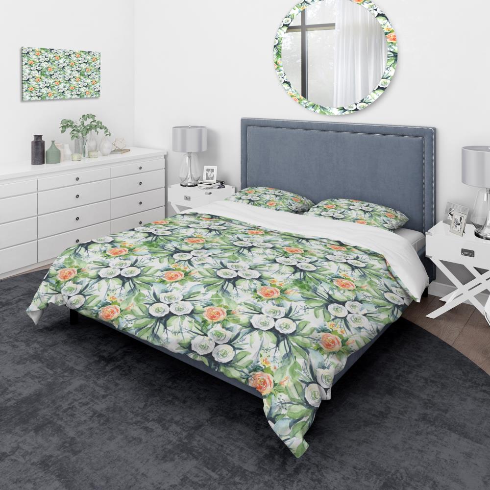 Designart BED17569-K 3 -Piece Green King Duvet cover Set