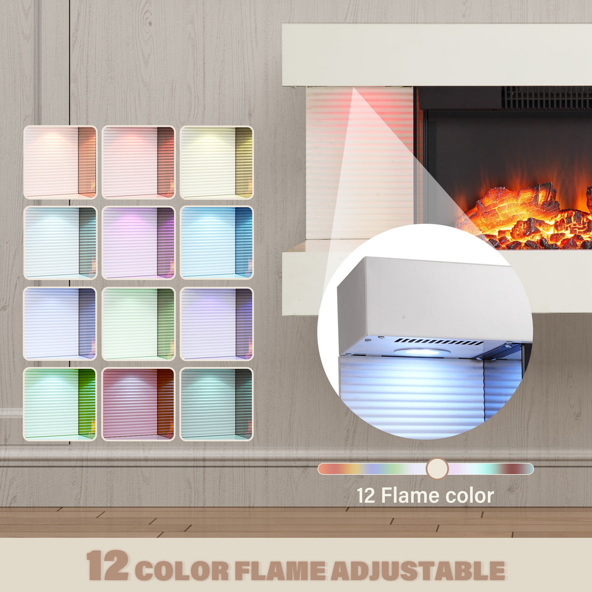 Clihome CL-WMTVS015-WHI-F018 Electric-Fireplaces - View #7
