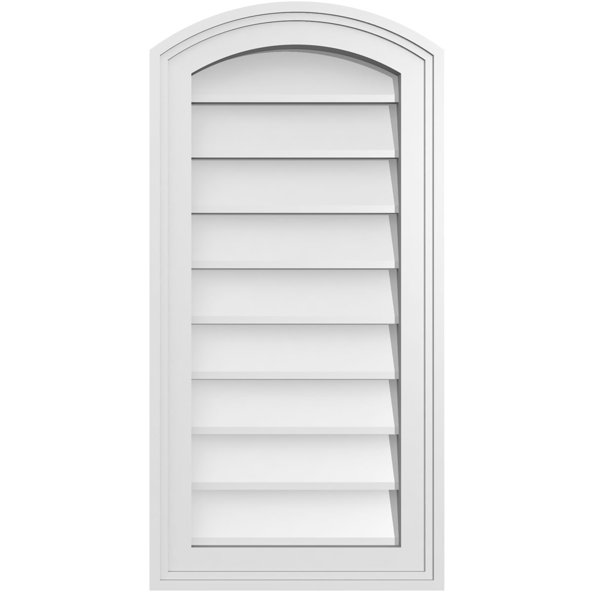 Ekena Millwork GVPAR14X2802SN 14-Inches x 28-Inches Off-white Round top PVC Gable Louver Vent