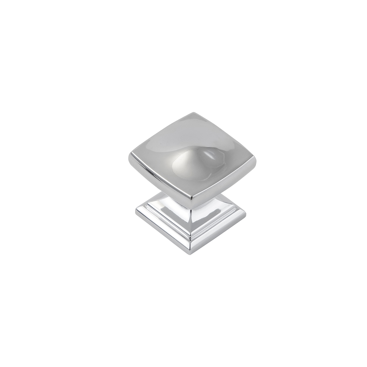 Matte Chrome Square Knob with Mounting Hardware