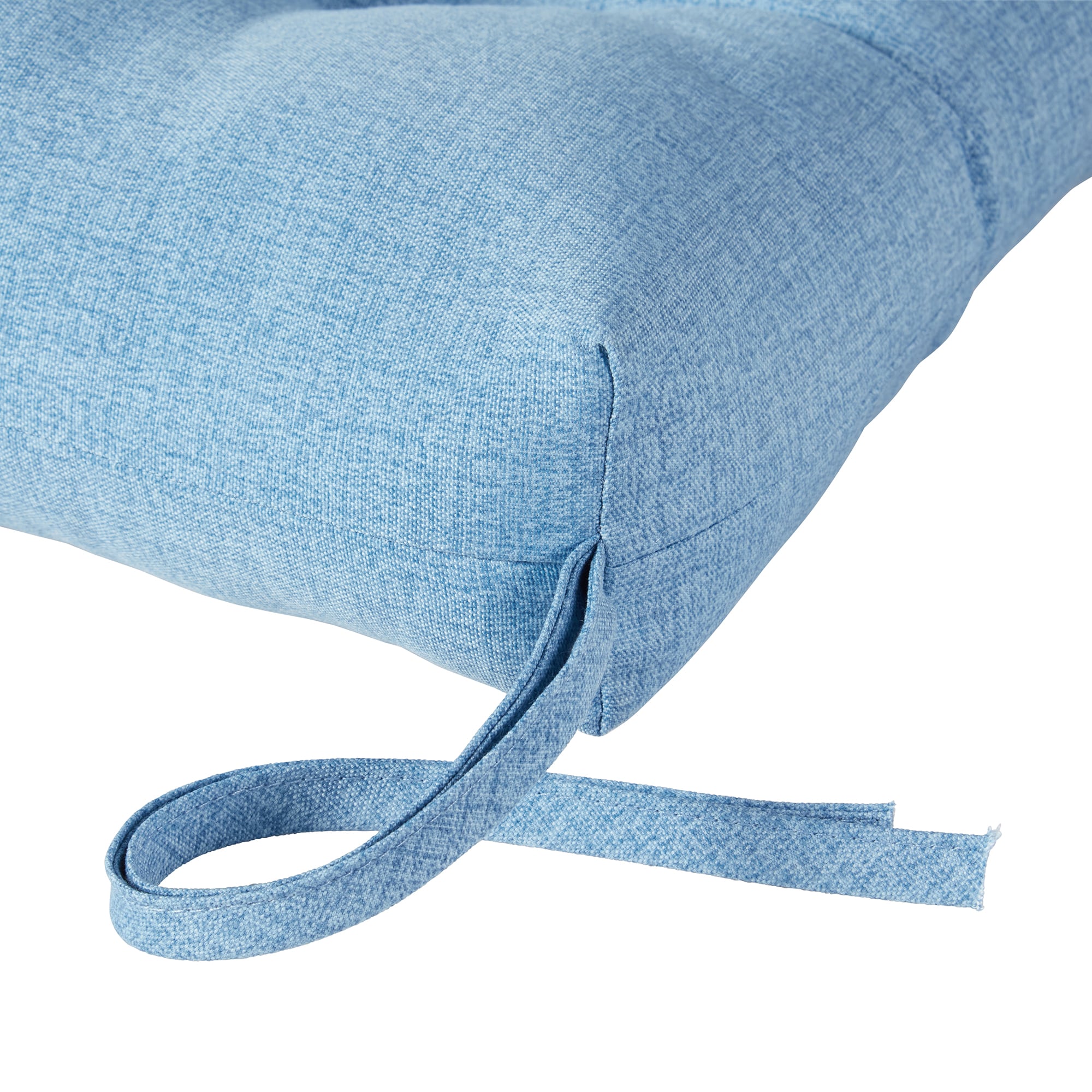 Denim Blue Polyester Outdoor High Back Chair Cushion