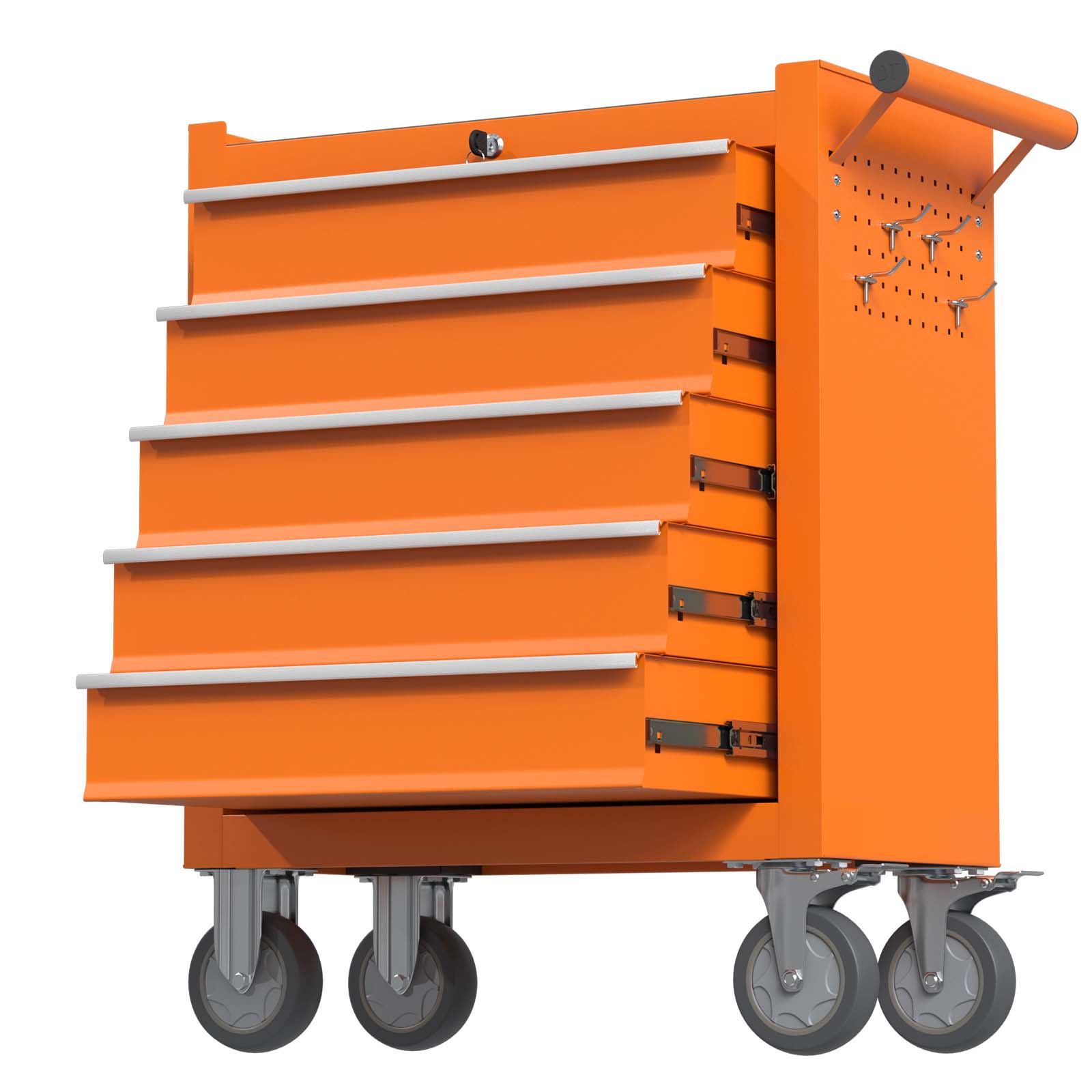 RaDEWAY TH111208-ORG-1 24.41-in W x 31.1-in H 5 -Drawer Steel Rolling Tool Cabinet ( Orange )