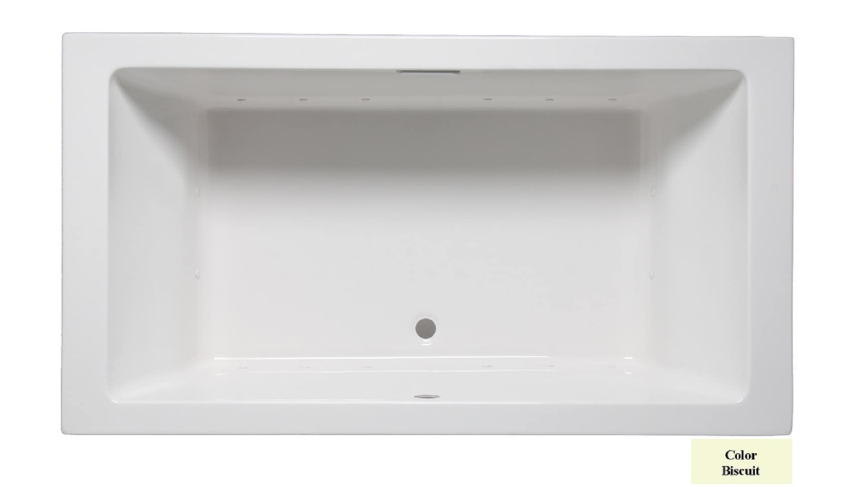 Laurel Mountain 3672FA528 Farrell ll 36-in x 72-in Biscuit Acrylic Drop-In Air Bath (Front Center Drain)