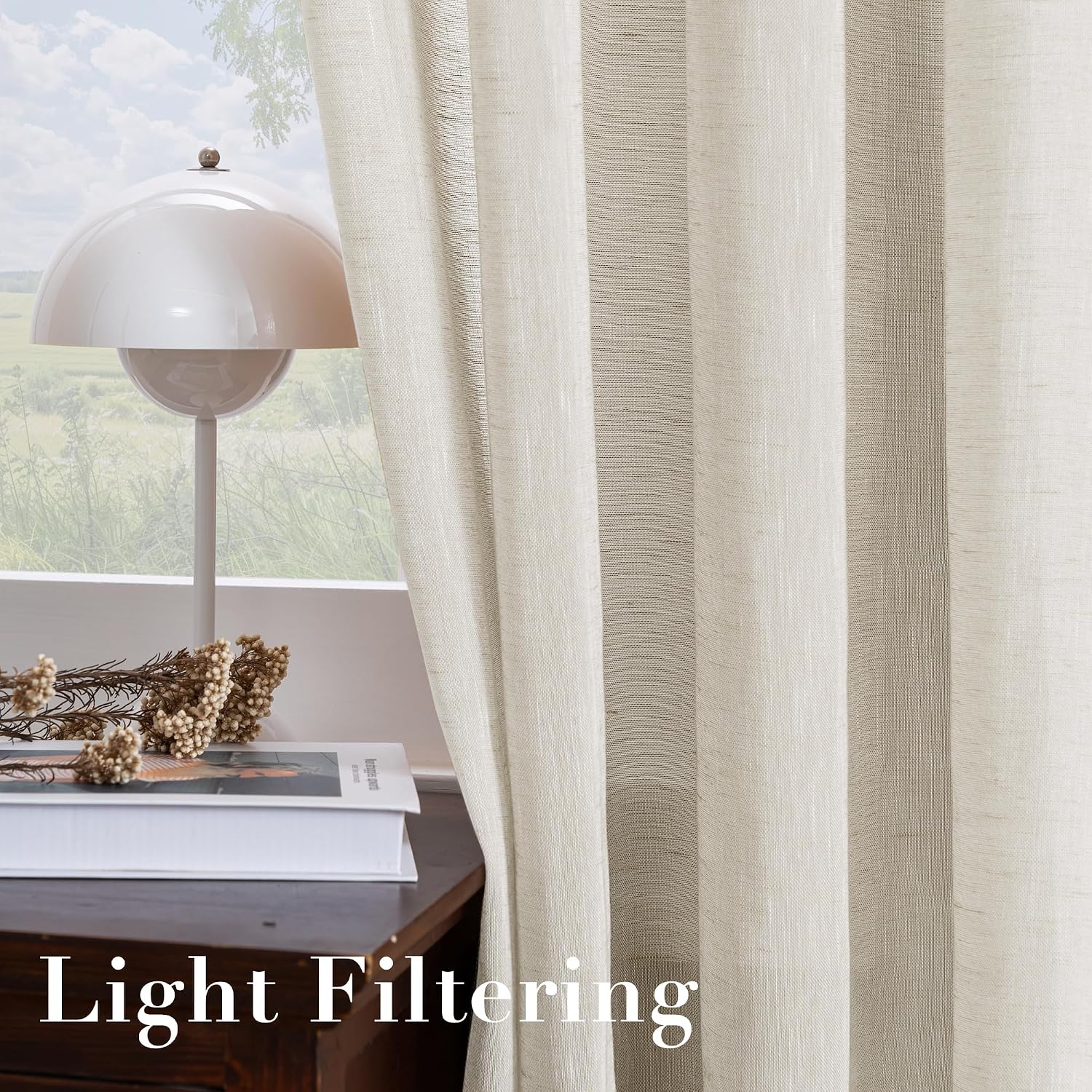 H.Versailtex LINENCS5272NATURAL curtains - View #4