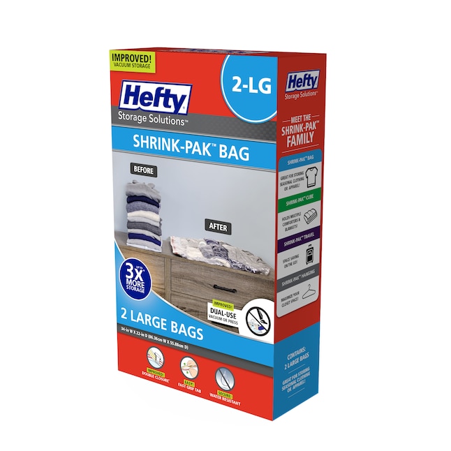 Hefty Shrink-Pak 2-Count Vacuum Seal Storage Bags in the Plastic