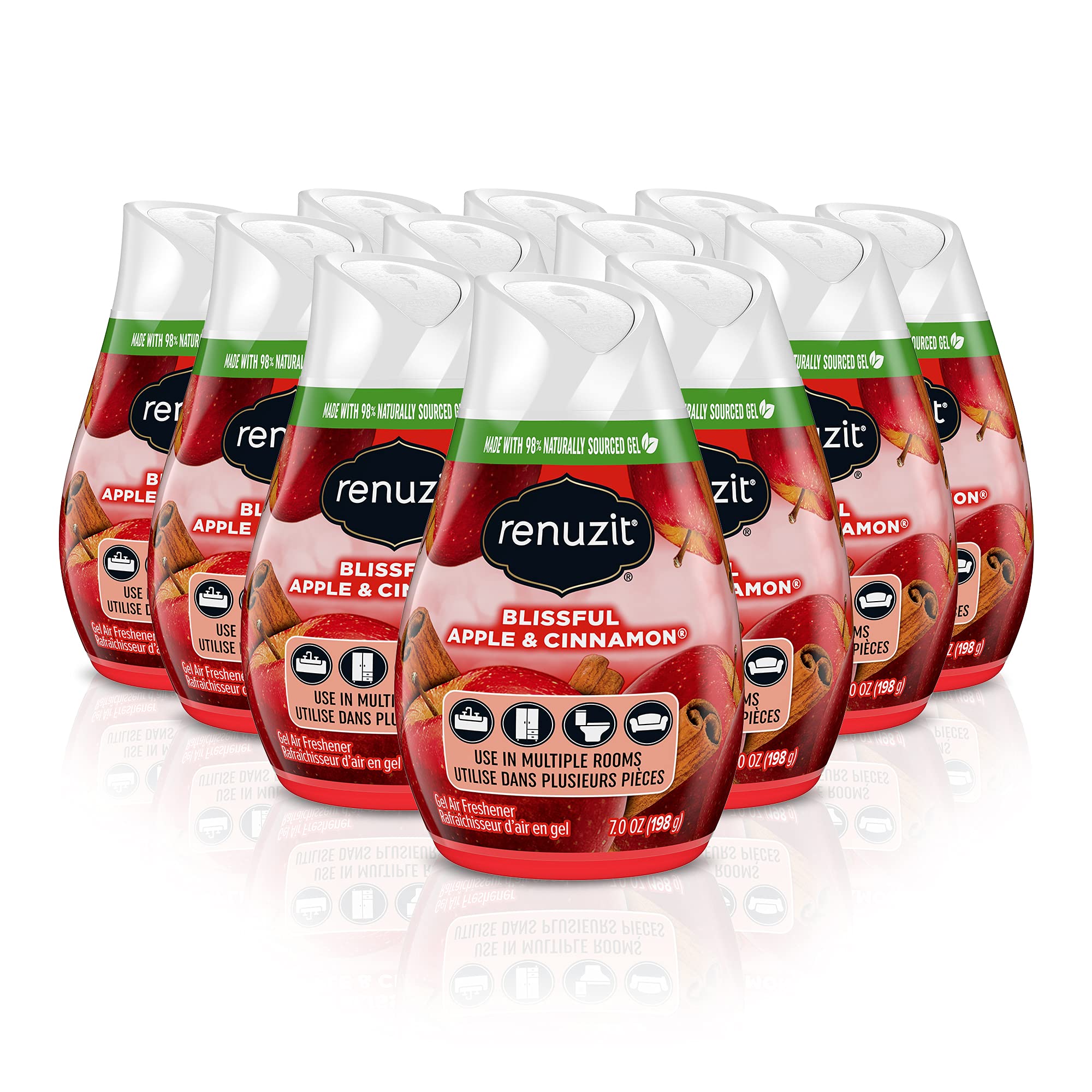 Renuzit  - 1717587 Blissful Apple Cinnamon Adjustable Gel Air Freshener 7oz Cone (Pack of 12)