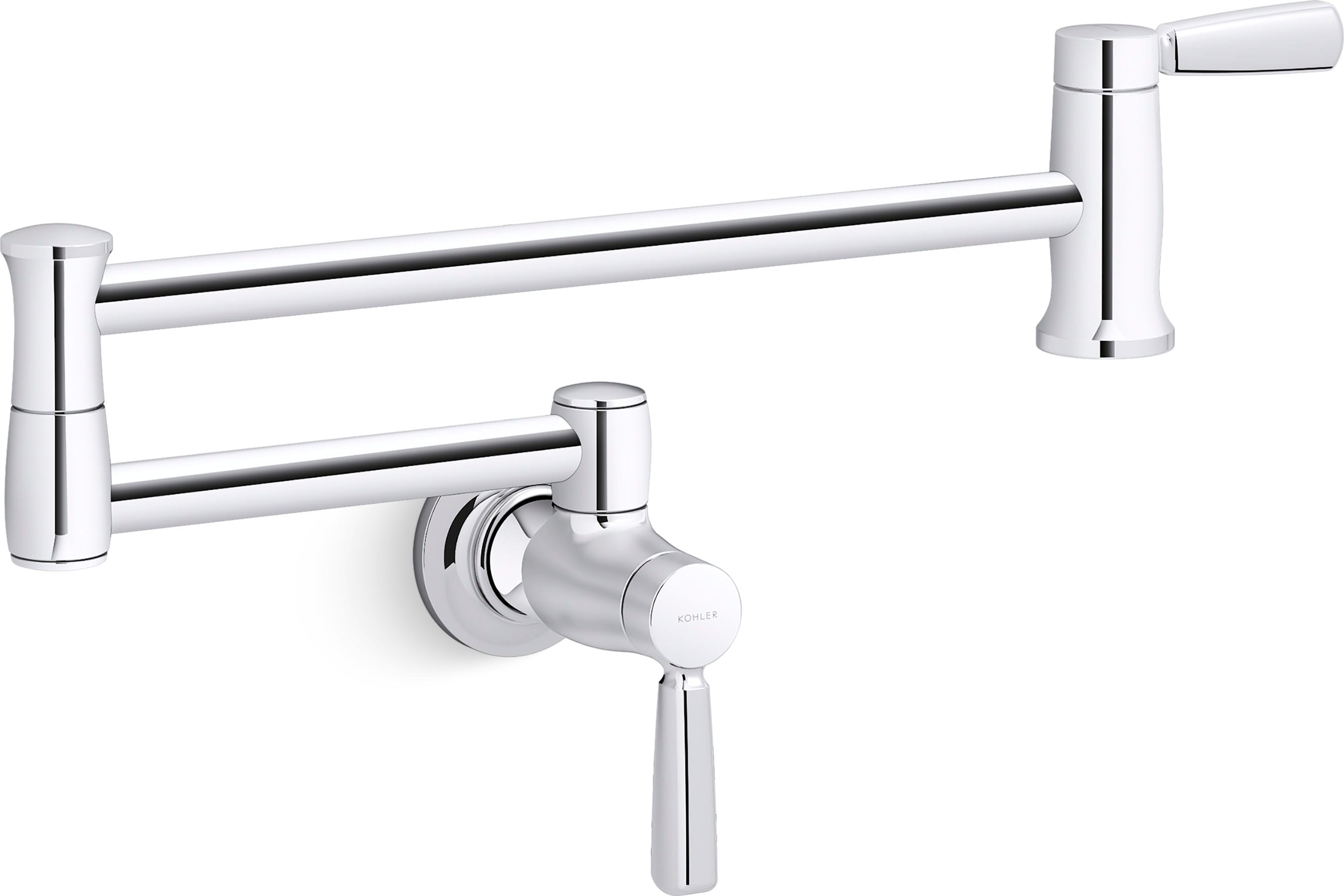 KOHLER 35744-CP Polished Chrome Single Handle Wall-mount Pot Filler Kitchen Faucet