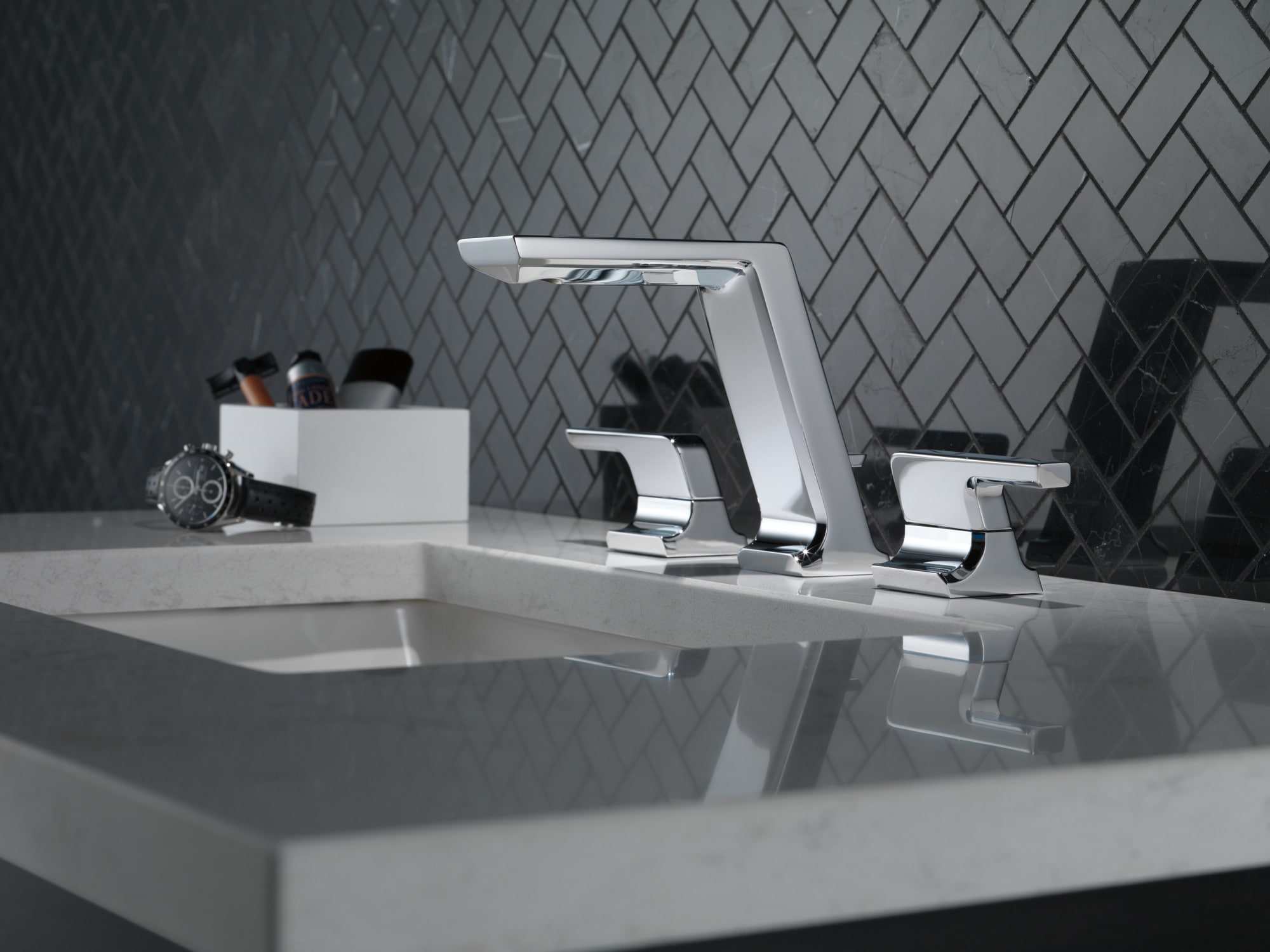 Pivotal 16" Widespread Chrome Bathroom Faucet with Modern Design