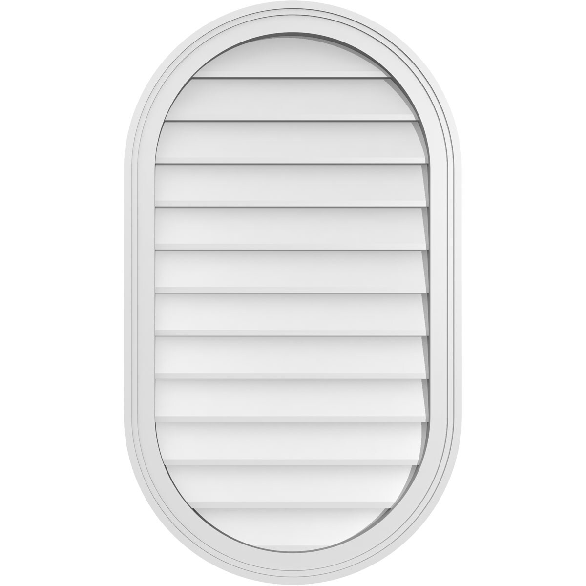 Ekena Millwork GVPVR22X3802SN 22-Inches x 38-Inches Off-white Oval PVC Gable Louver Vent