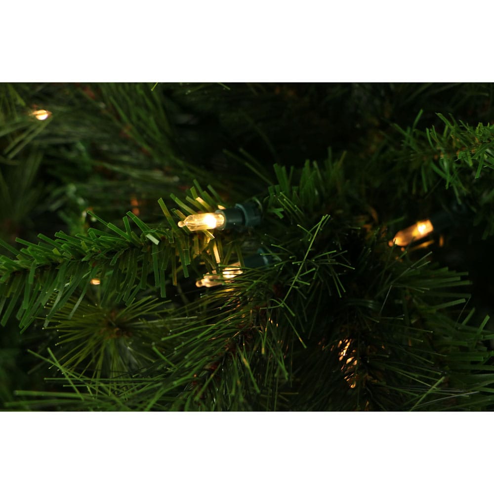 7.5-Foot Pre-Lit Green Pine Artificial Christmas Tree with White Lights