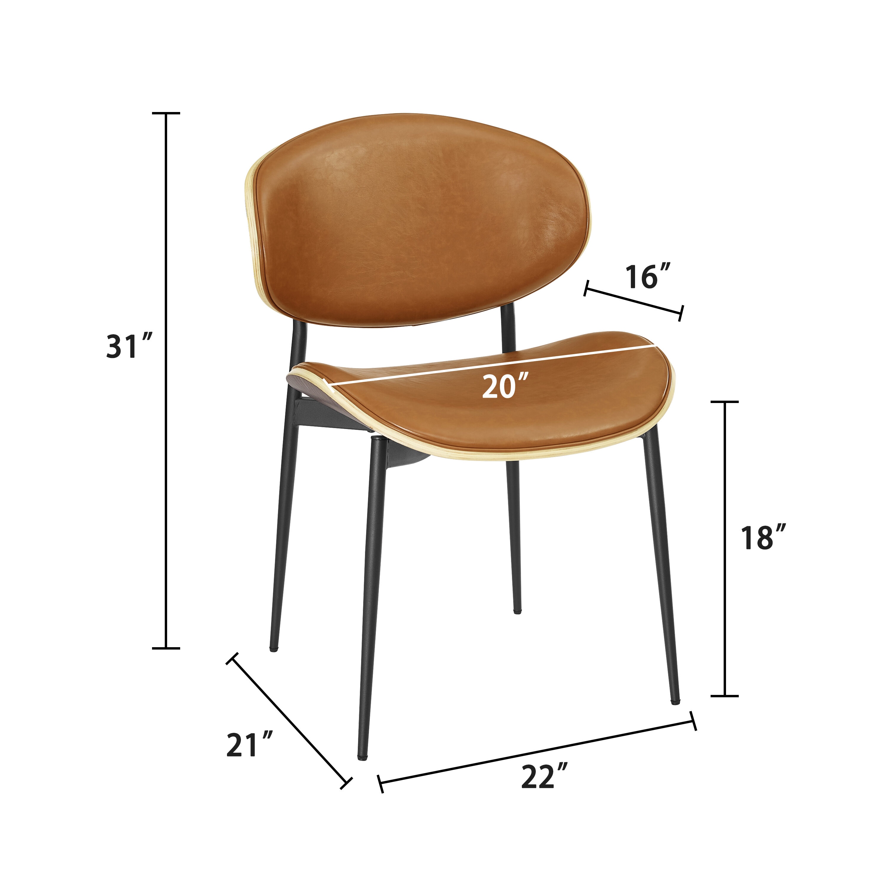 Art Leon CC067-2-BR Dining-Chairs - View #7
