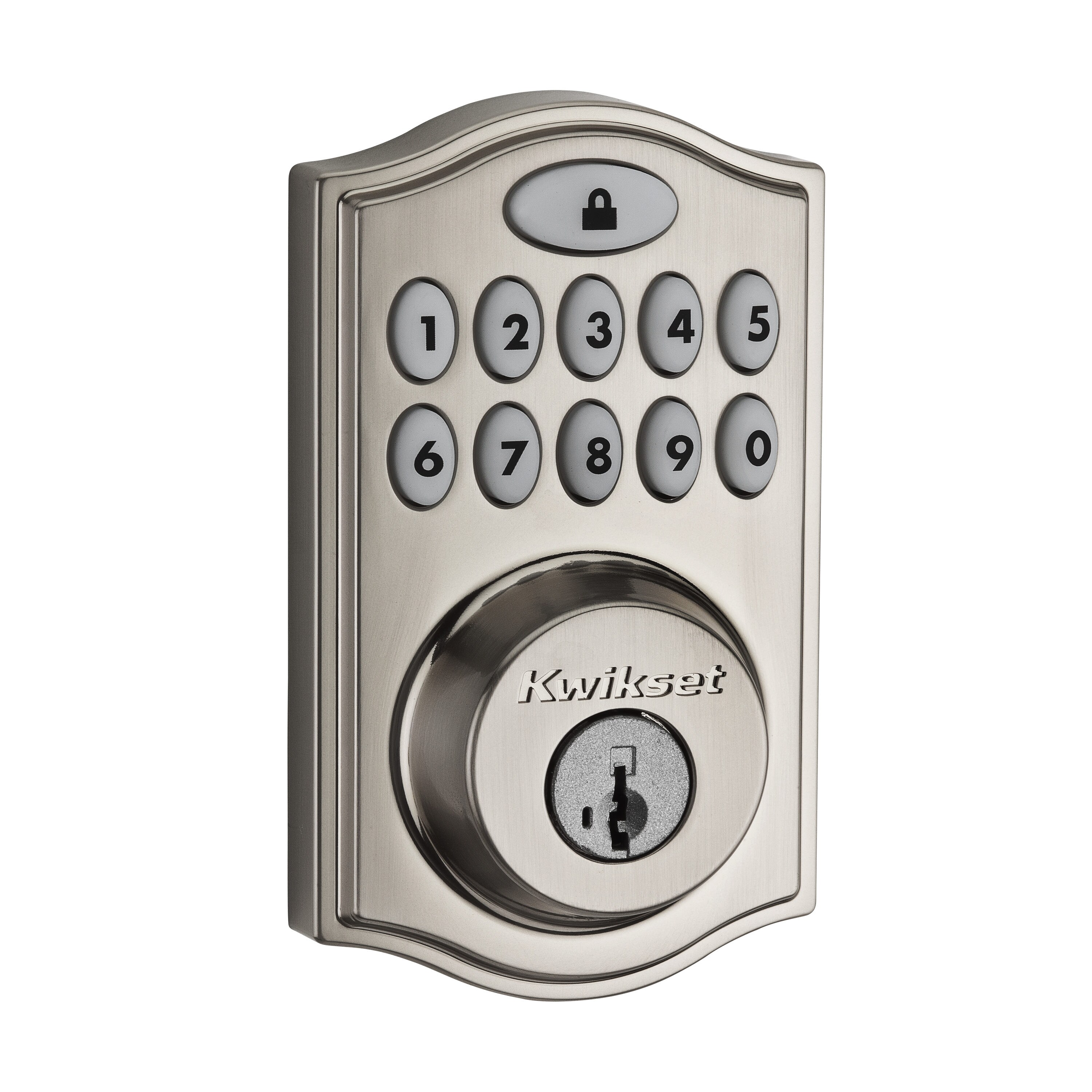 Kwikset 914TRL ZB-HA 15 SmartCode 914 Satin Nickel Single Cylinder Smartkey Electronic Deadbolt Built-In Zigbee Lighted Keypad