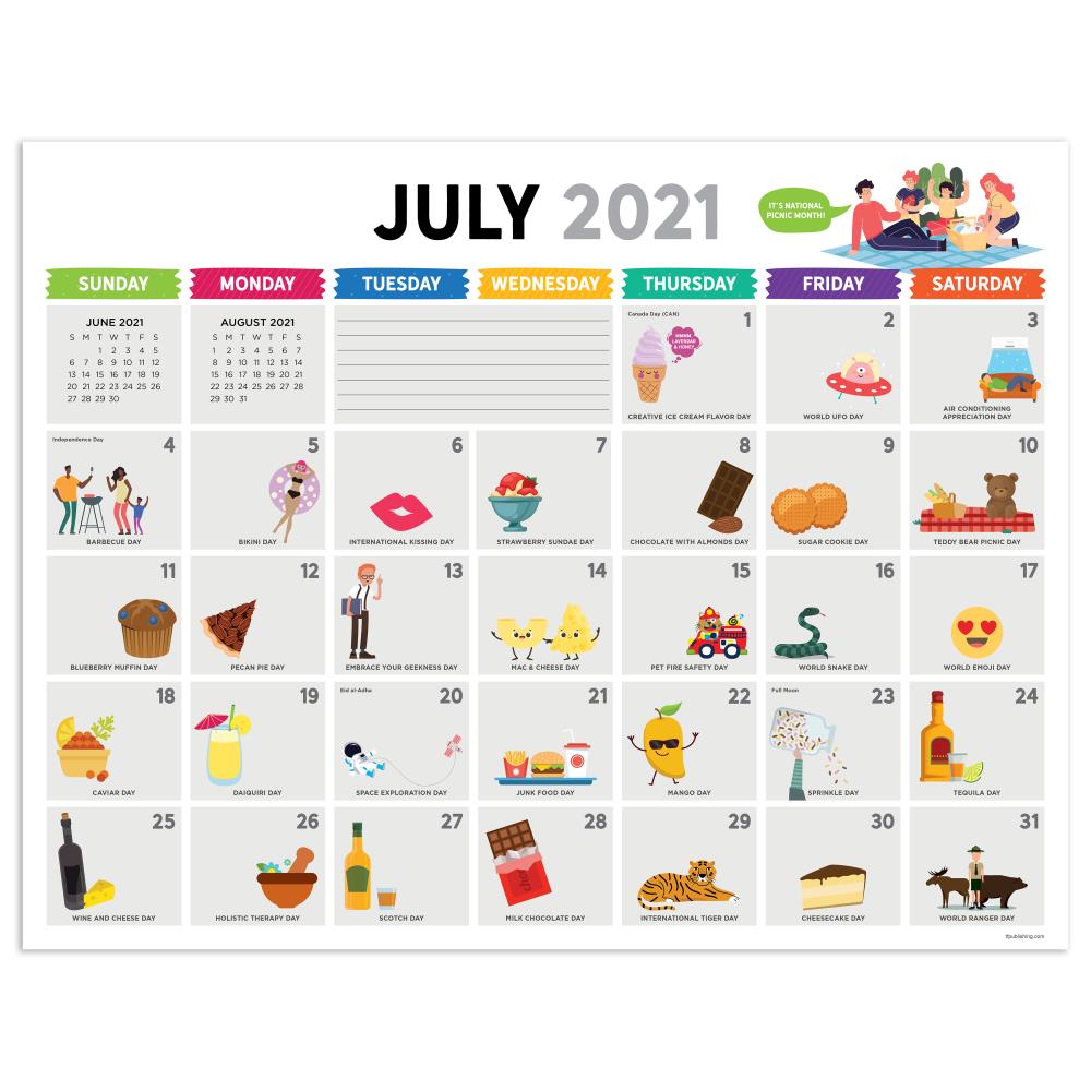 June July Calendar 2022 Tf Publishing Academic Year July 2021 - June 2022 Every Day's A Holiday  Large Desk Pad Monthly Blotter Calendar In The Calendars & Planners  Department At Lowes.com