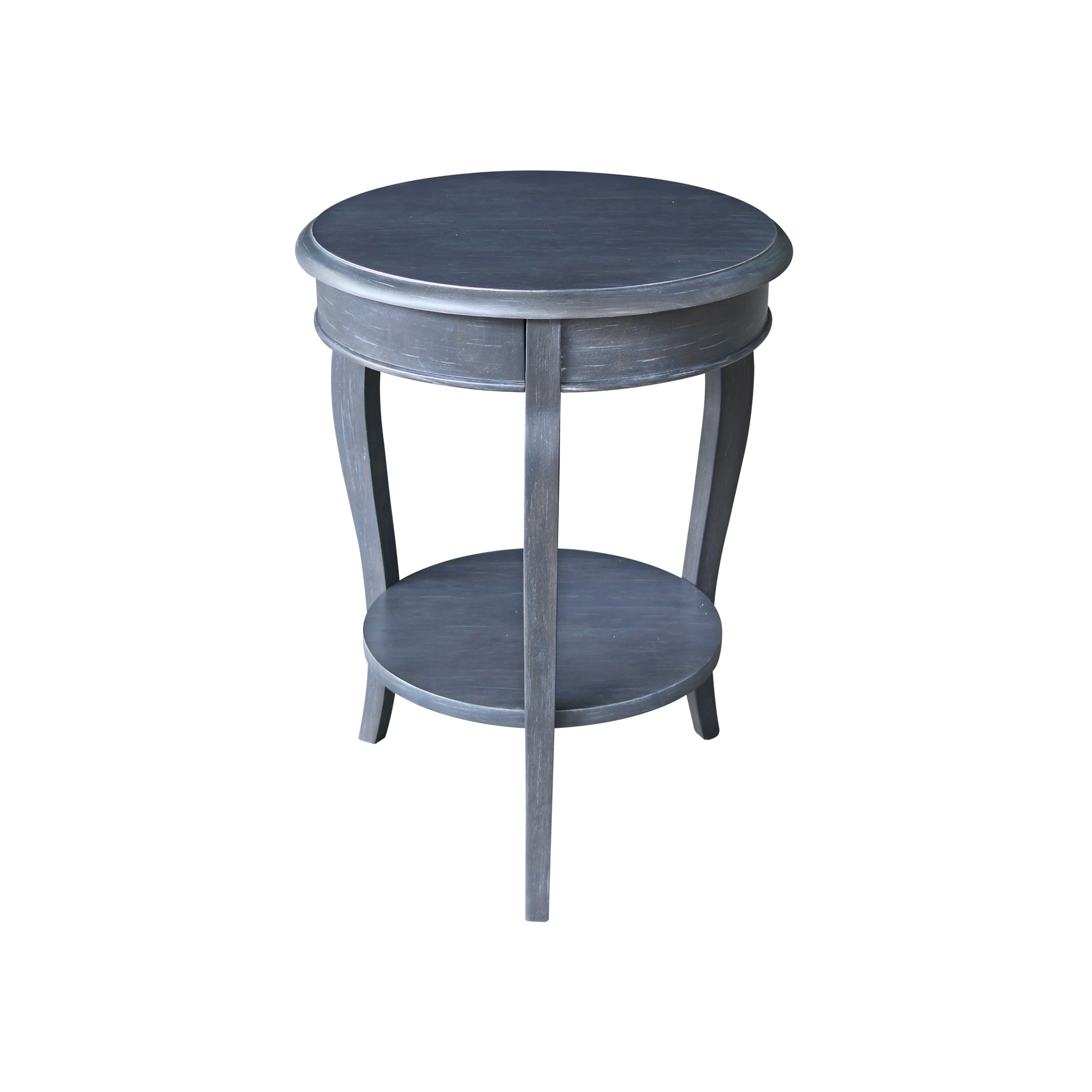 Cambria Heather Gray Round Solid Parawood End Table