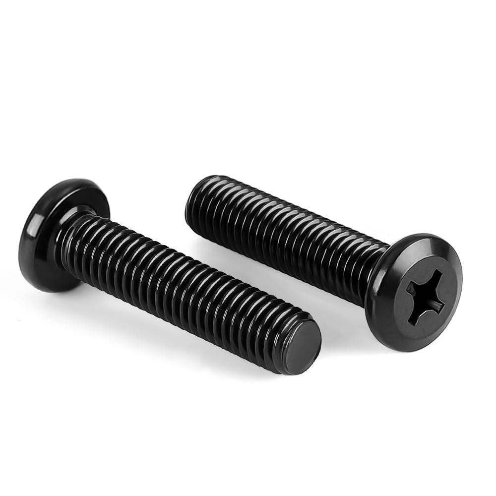 UUDULY  M4 0.7 by 30mm Flat Round Head Machine Screw Black Finish Stainless Steel Fully Threaded 50 Pieces durable home and