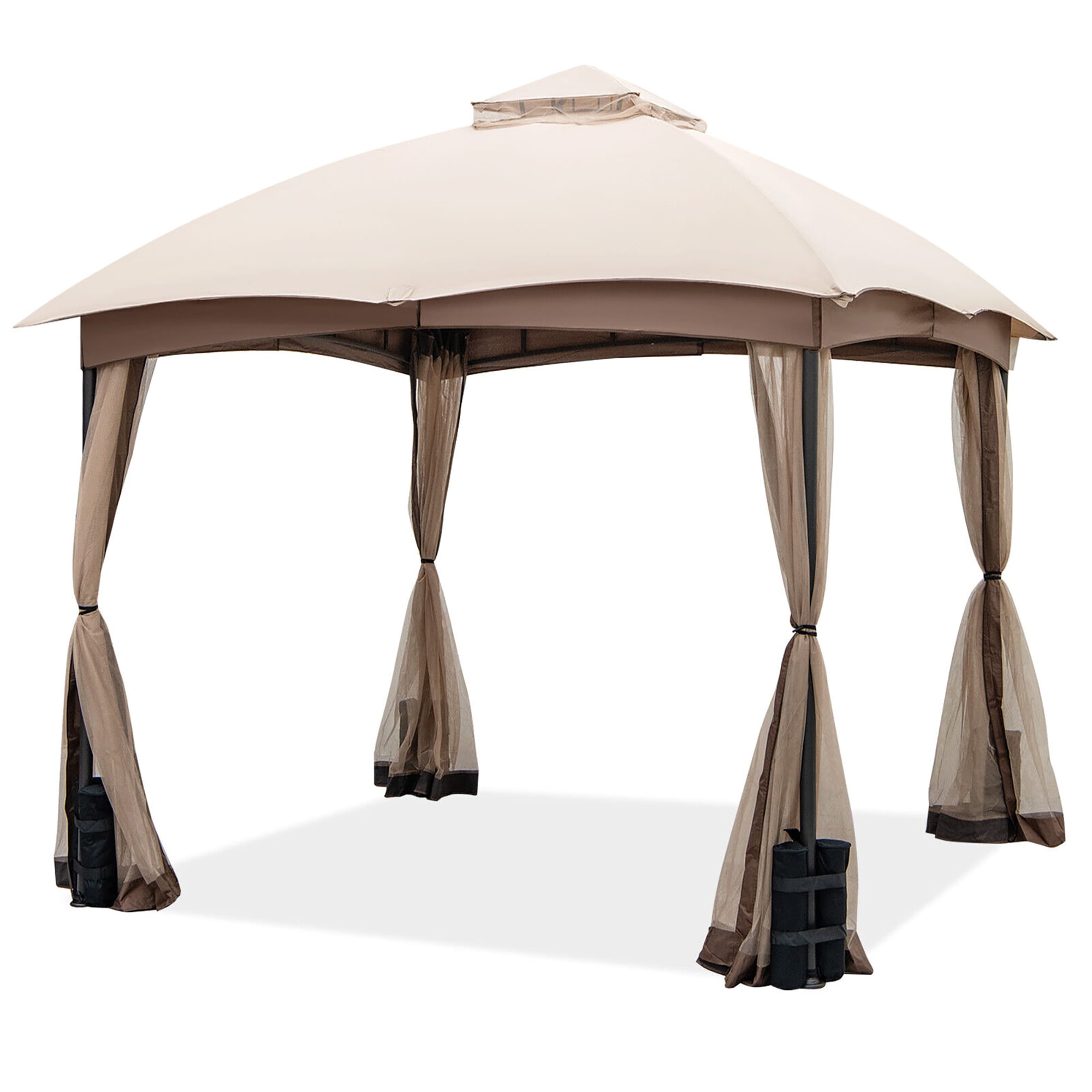 Forclover 10-ft X 10-ft Square Brown Standard Canopy Hyfl-53sa At Lowes.com