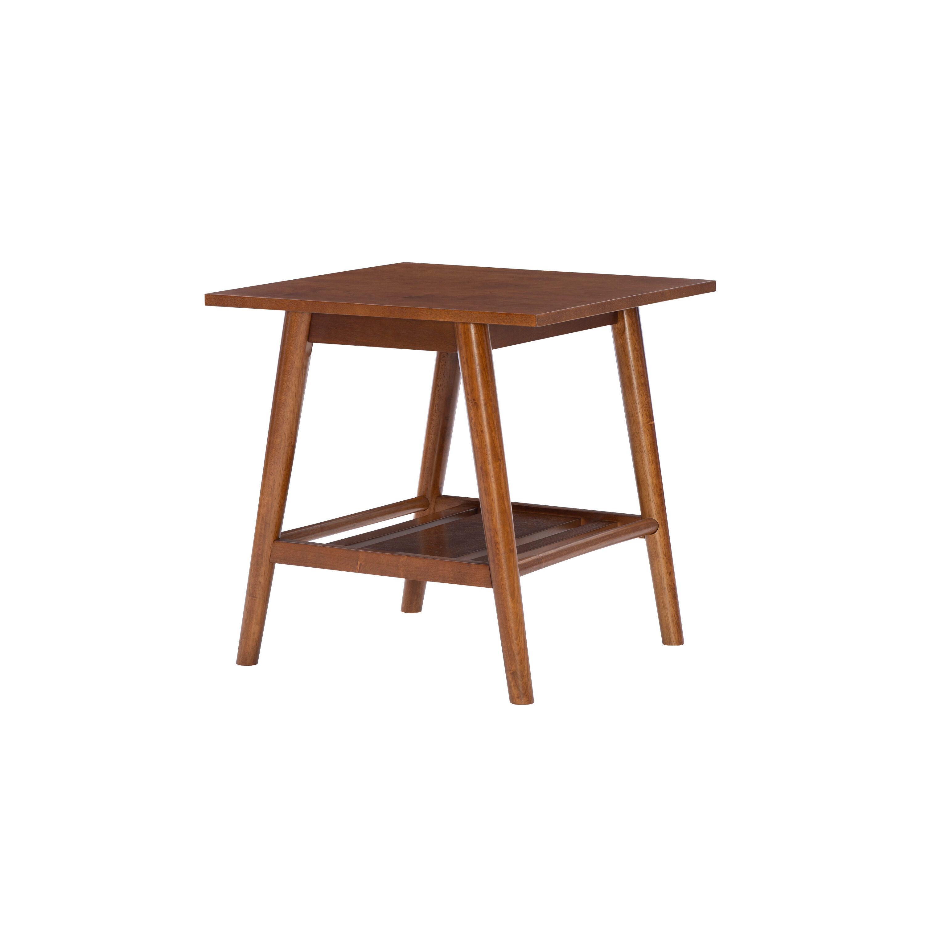 Brock 25'' Medium Yellow Brown Square Wood End Table with Shelf
