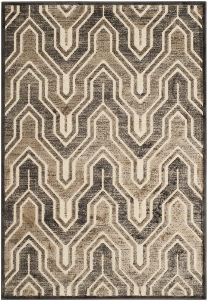 Safavieh PAR352-3340-5 Paradise Jasper 5 x 8 (ft) Loomed Synthetic Soft Anthracite/Cream Rectangular Indoor Trellis Oriental Area rug