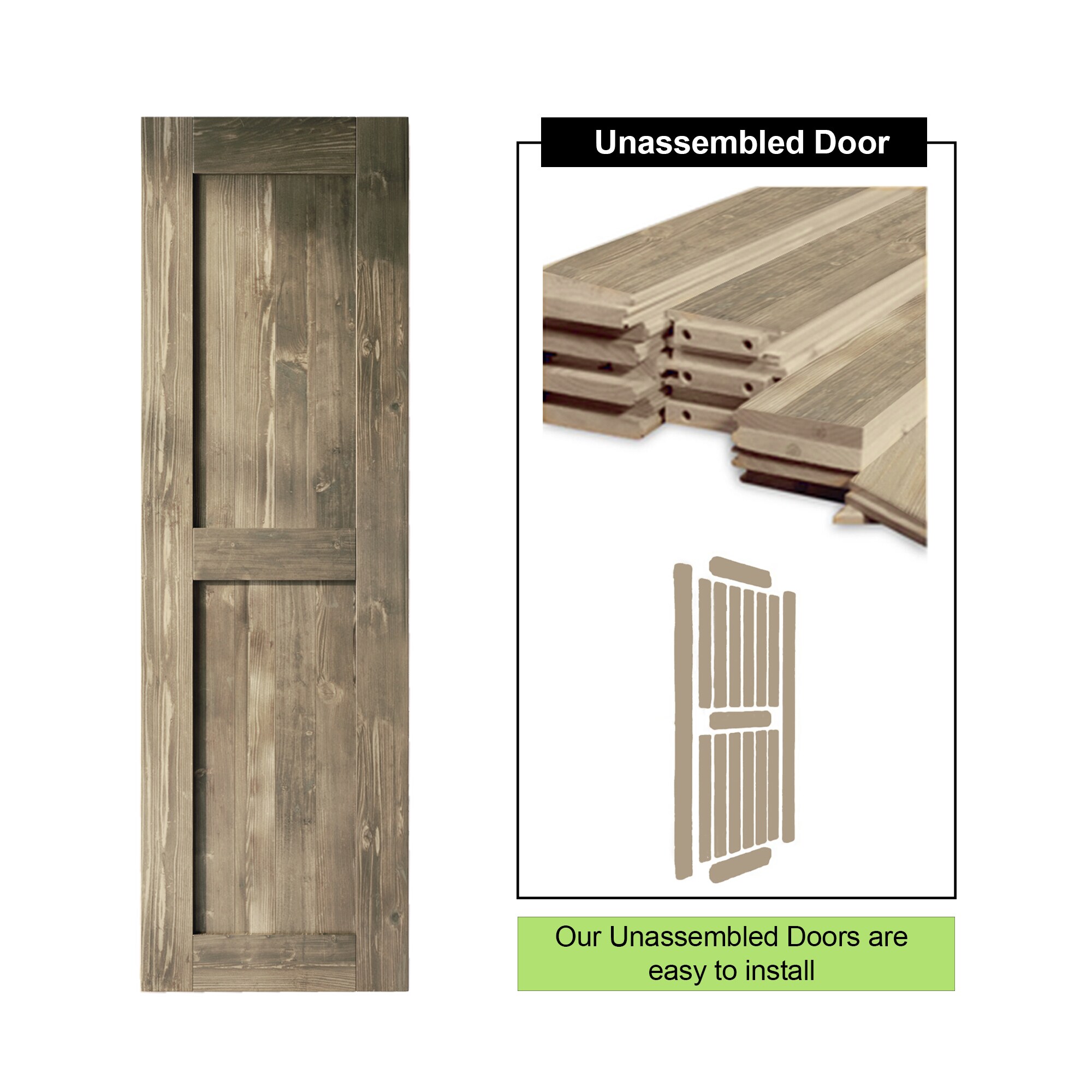HOMACER 2684-H-GRAY Barn-Doors - View #5