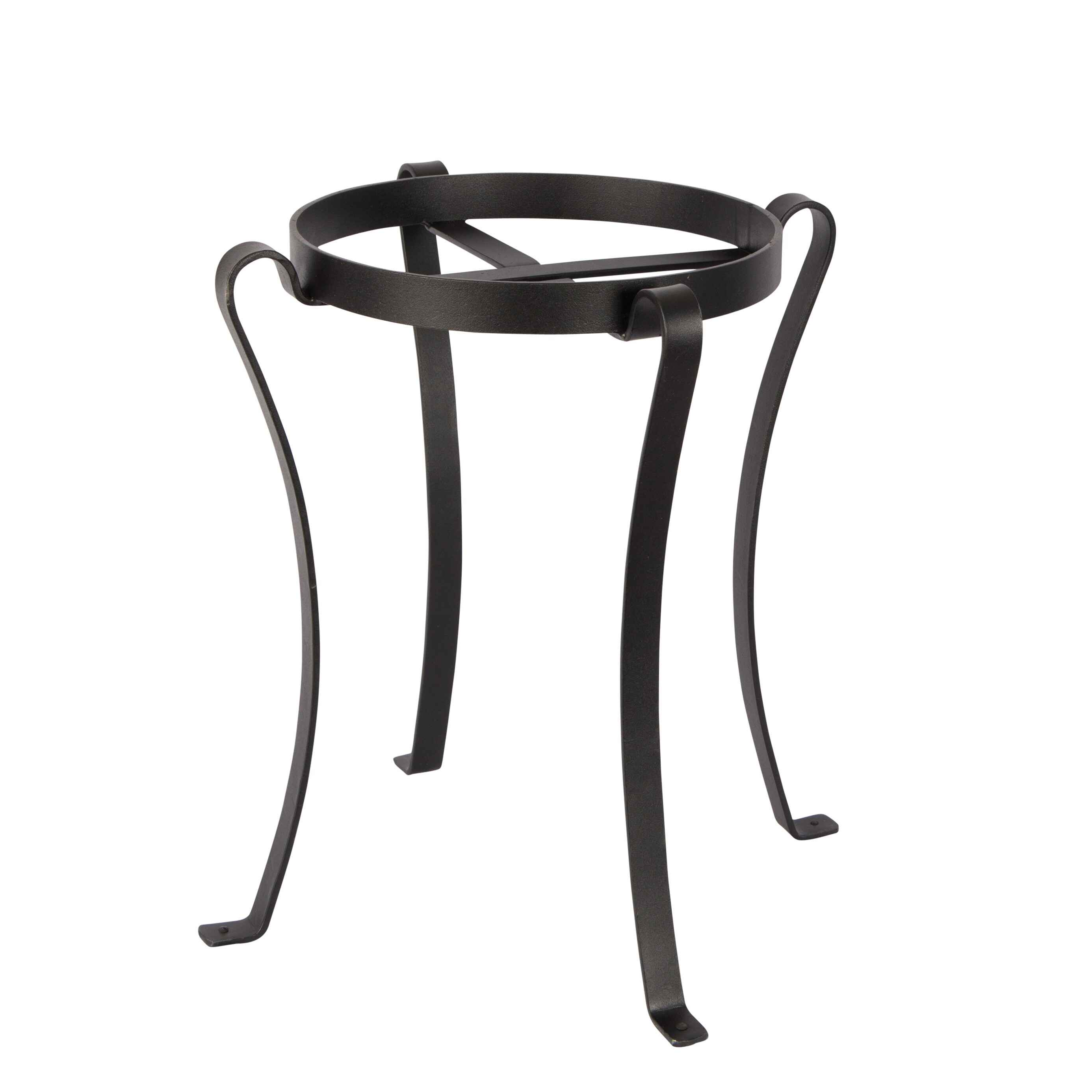 Black Wrought Iron 18" Patio Plant Stand with Curved Legs