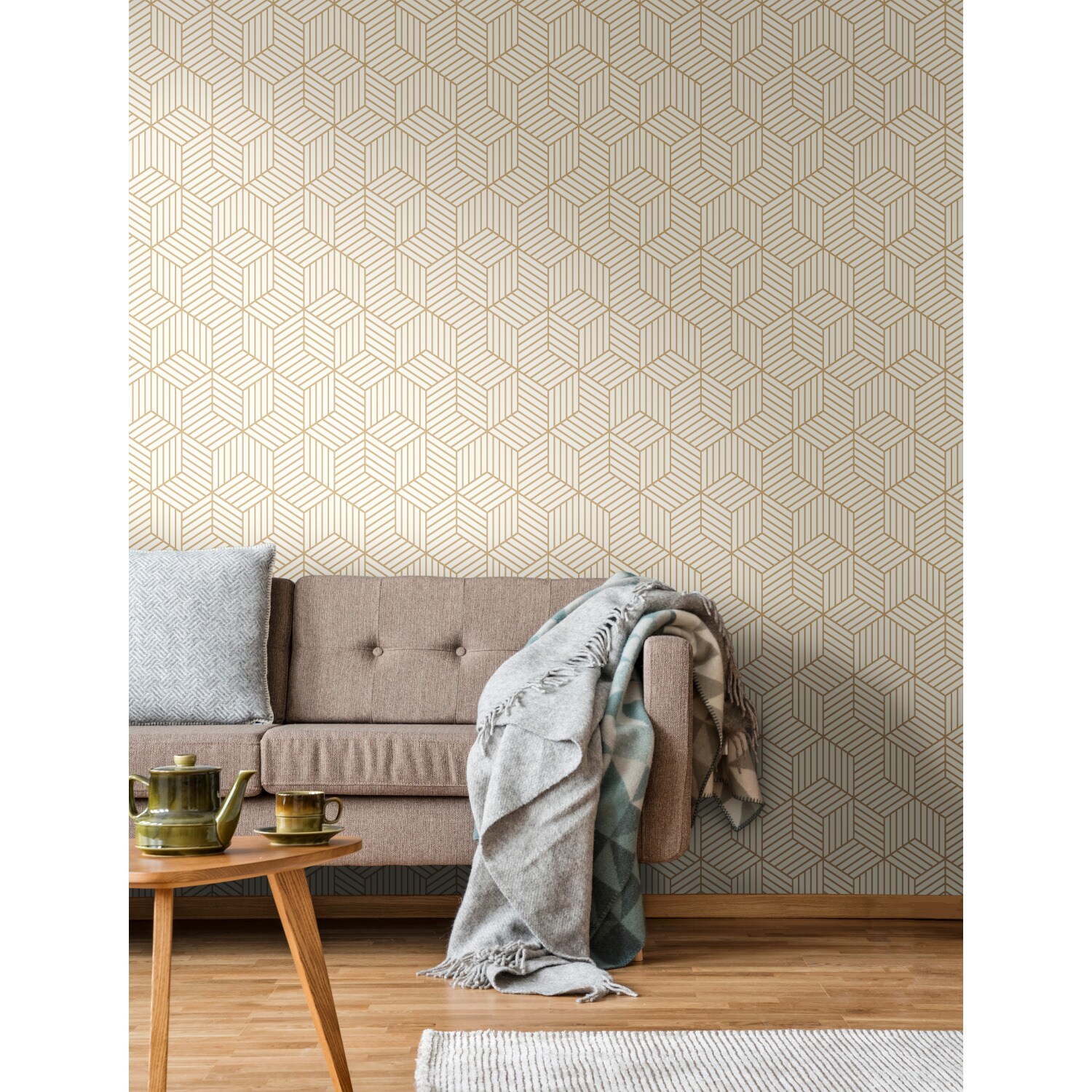 Gold and White Geometric Wallpaper Peel and Stick Wallpaper Hexagon  Removable Self Adhesive Wallpaper Gold Contact Paper for Cabinets Geometric