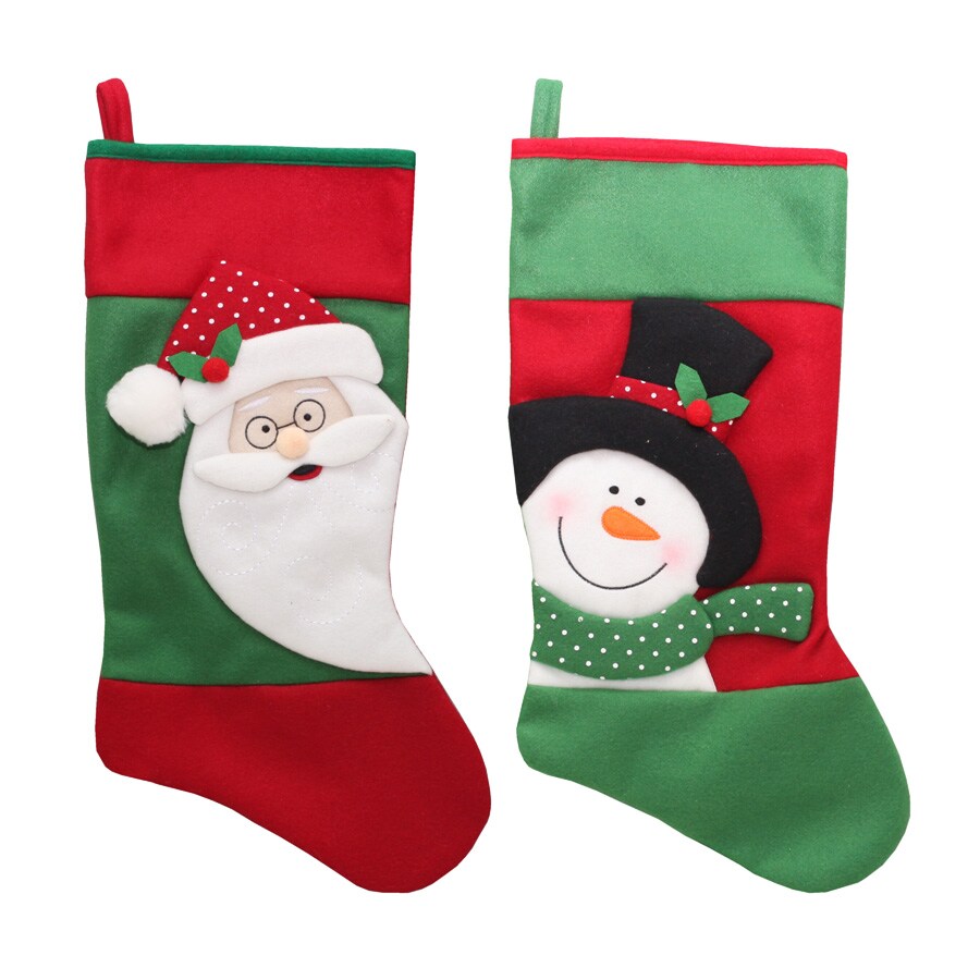 Glitzhome 24-in White Knit Christmas Stocking