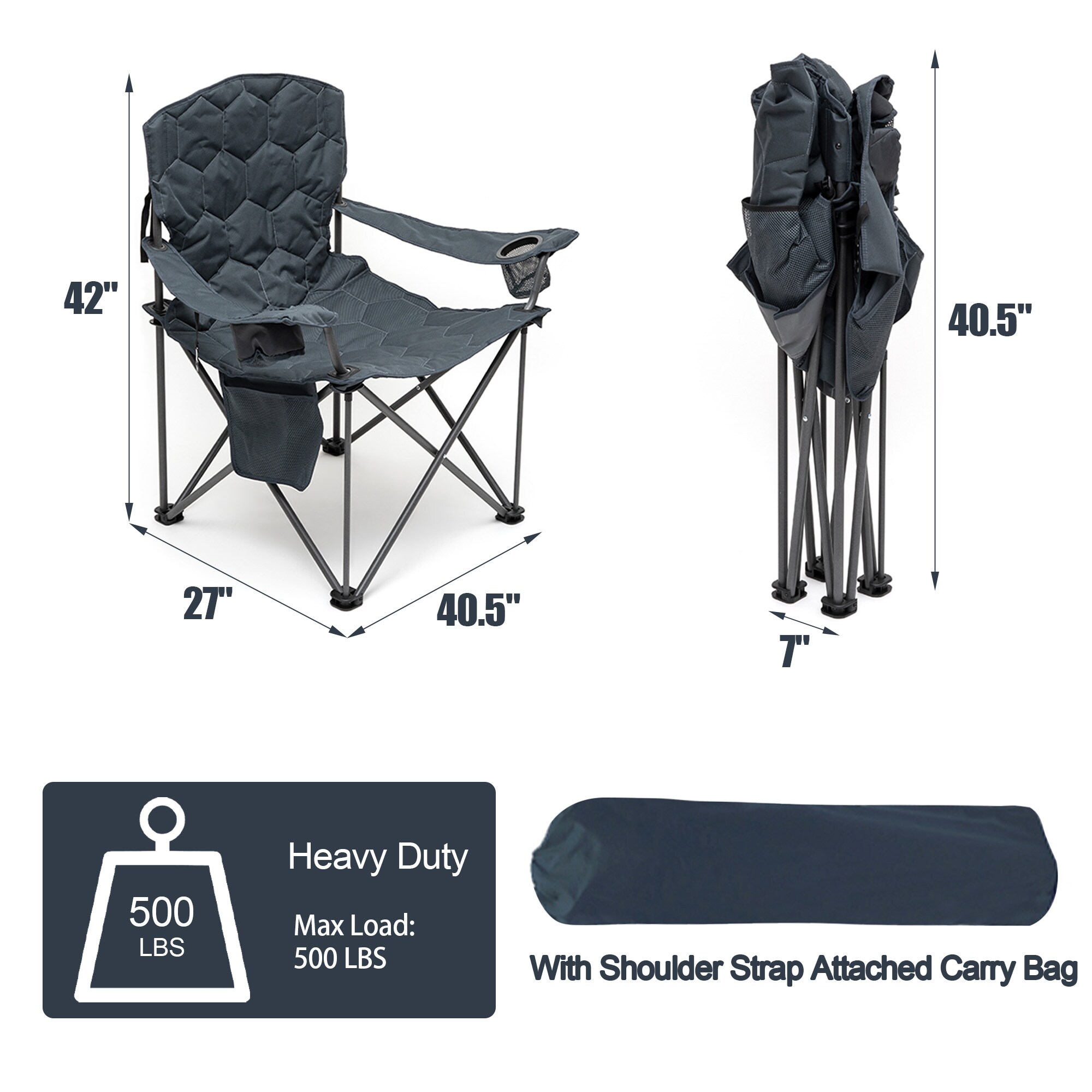 Clihome CL-CCAC2002EGY1 Beach-Camping-Chairs - View #4