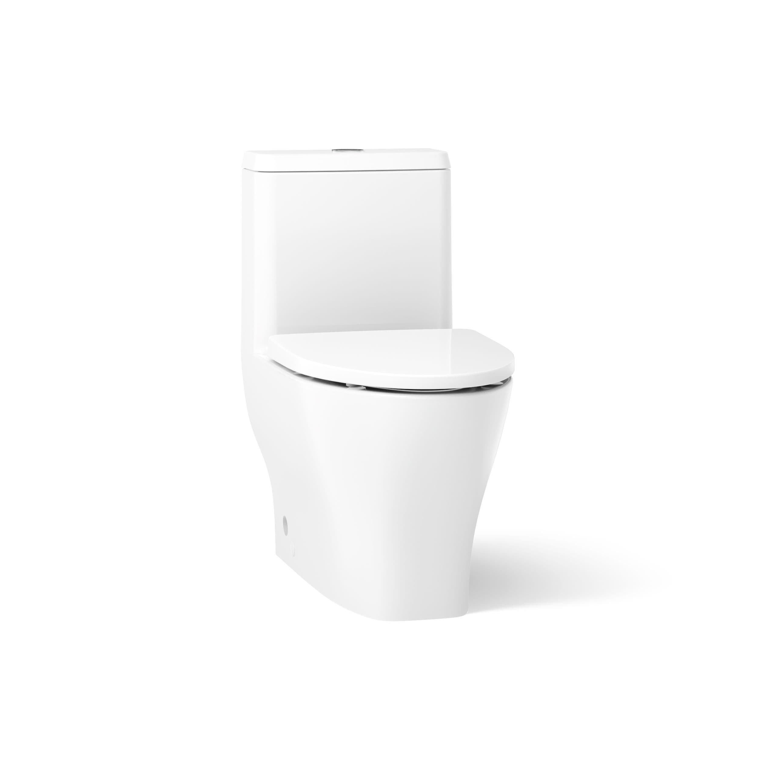 KOHLER Reach Curv White Compact elongated Standard height 12-in Rough-In WaterSense 1.28 GPF Dual Flush Soft Close 1-piece Toilet