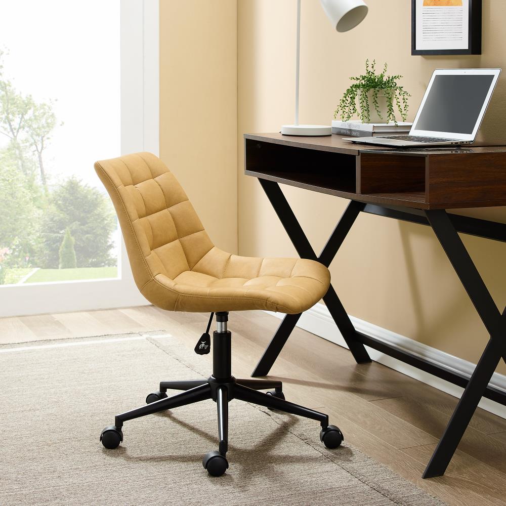 Walker Edison Dijon Transitional Adjustable Height Swivel Faux Leather ...