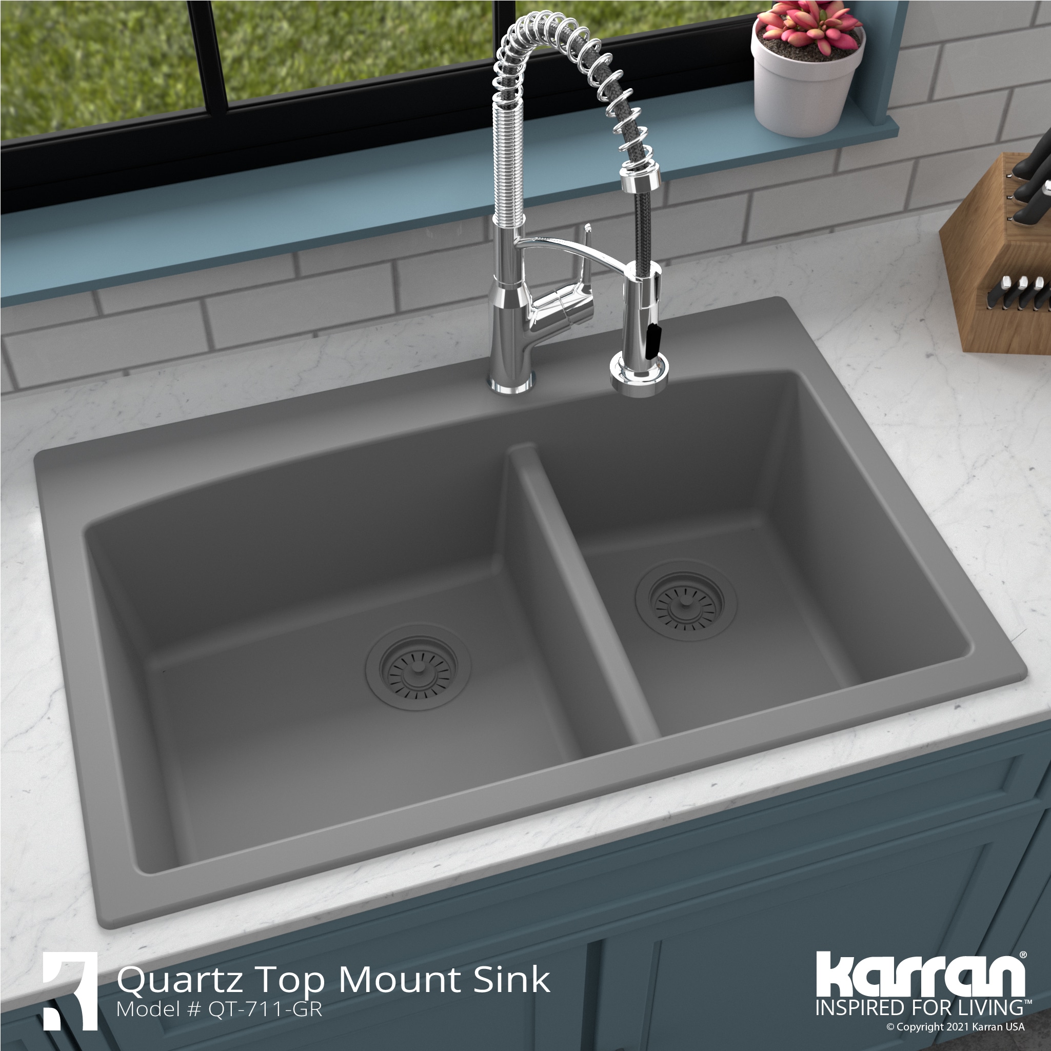Karran QT-711-GR-PK1 Kitchen-Sinks - View #7