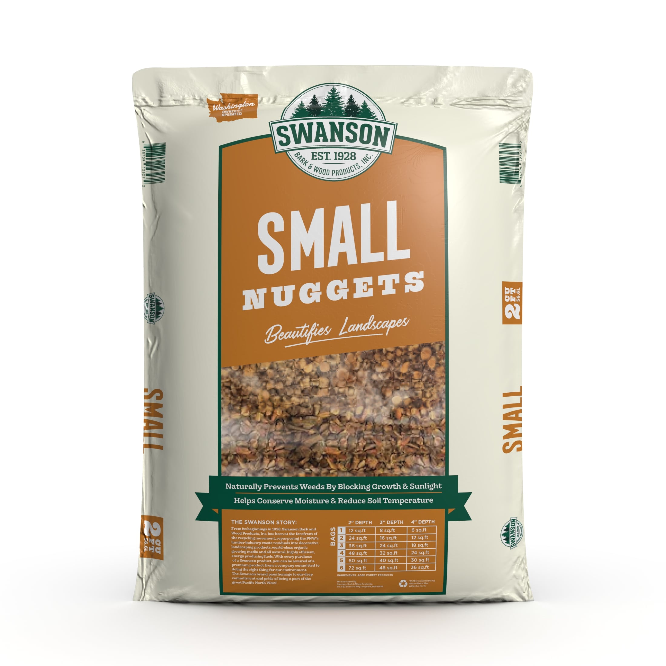 Swanson Bark & Wood Products 282188 2-cu ft Natural Pine Bark Mini Nuggets Mulch