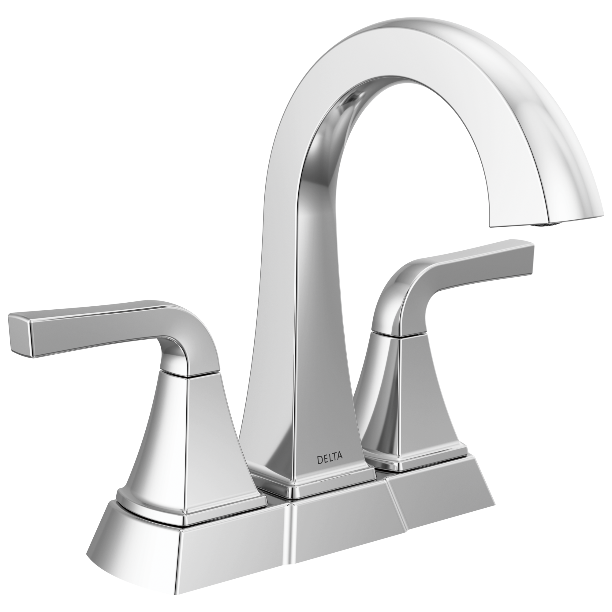 Delta 25854LF Knoxville Chrome 4-in centerset 2-handle WaterSense Mid-arc Residential Handle Bathroom Sink Faucet with Drain