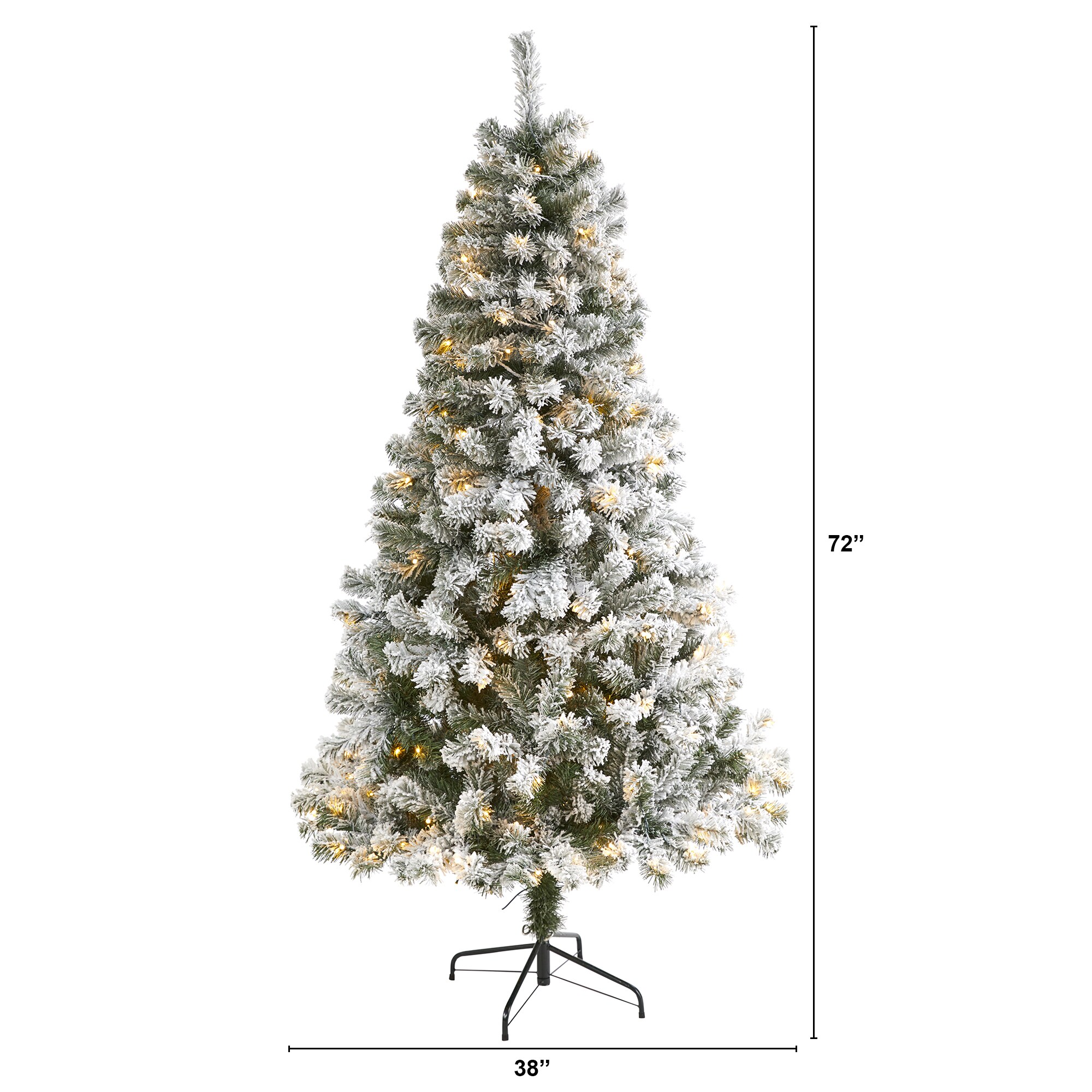 Nearly Natural 6-ft Douglas Fir Pre-lit Flocked Artificial Christmas ...