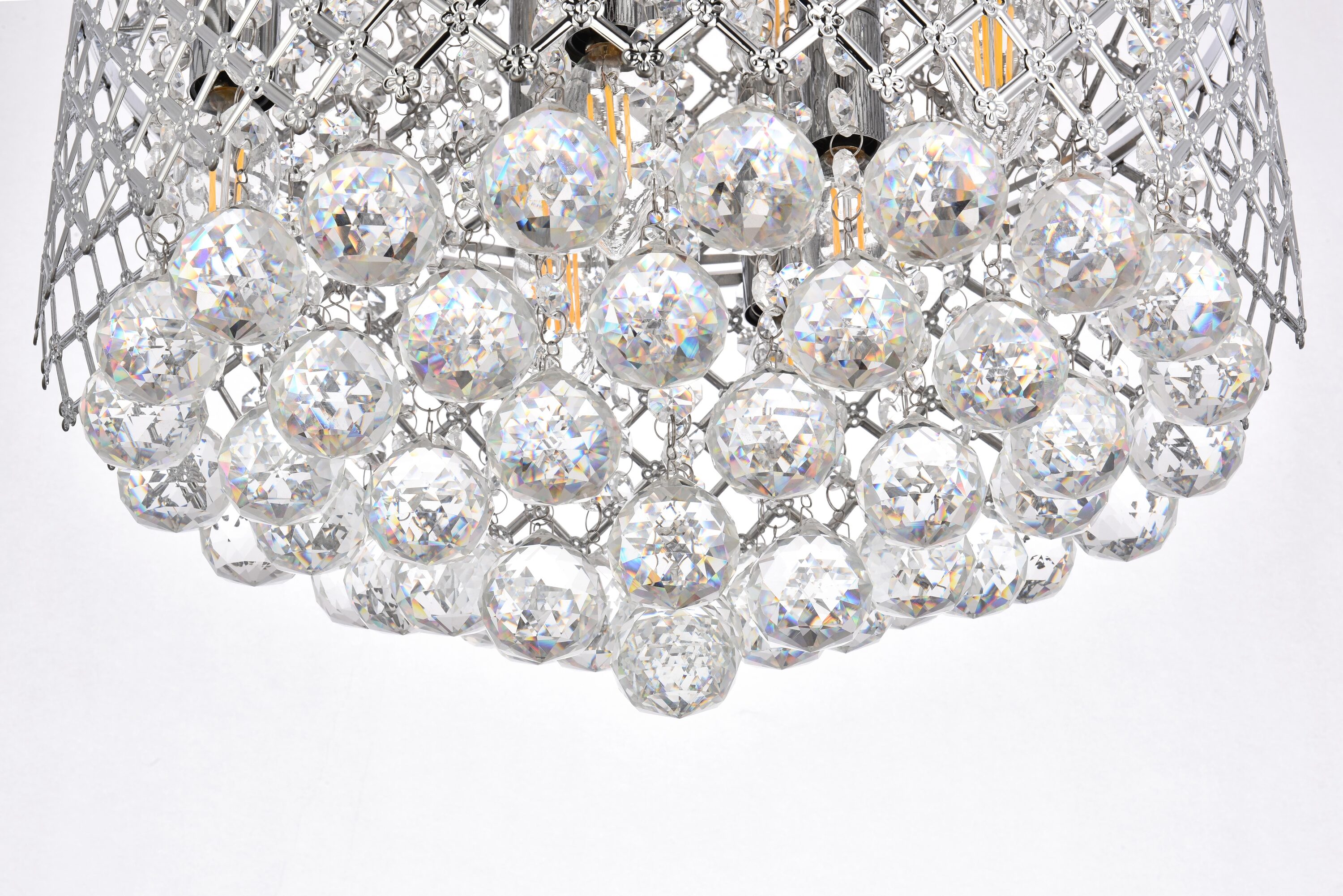 Elegant Chrome and Crystal Round Pendant Light