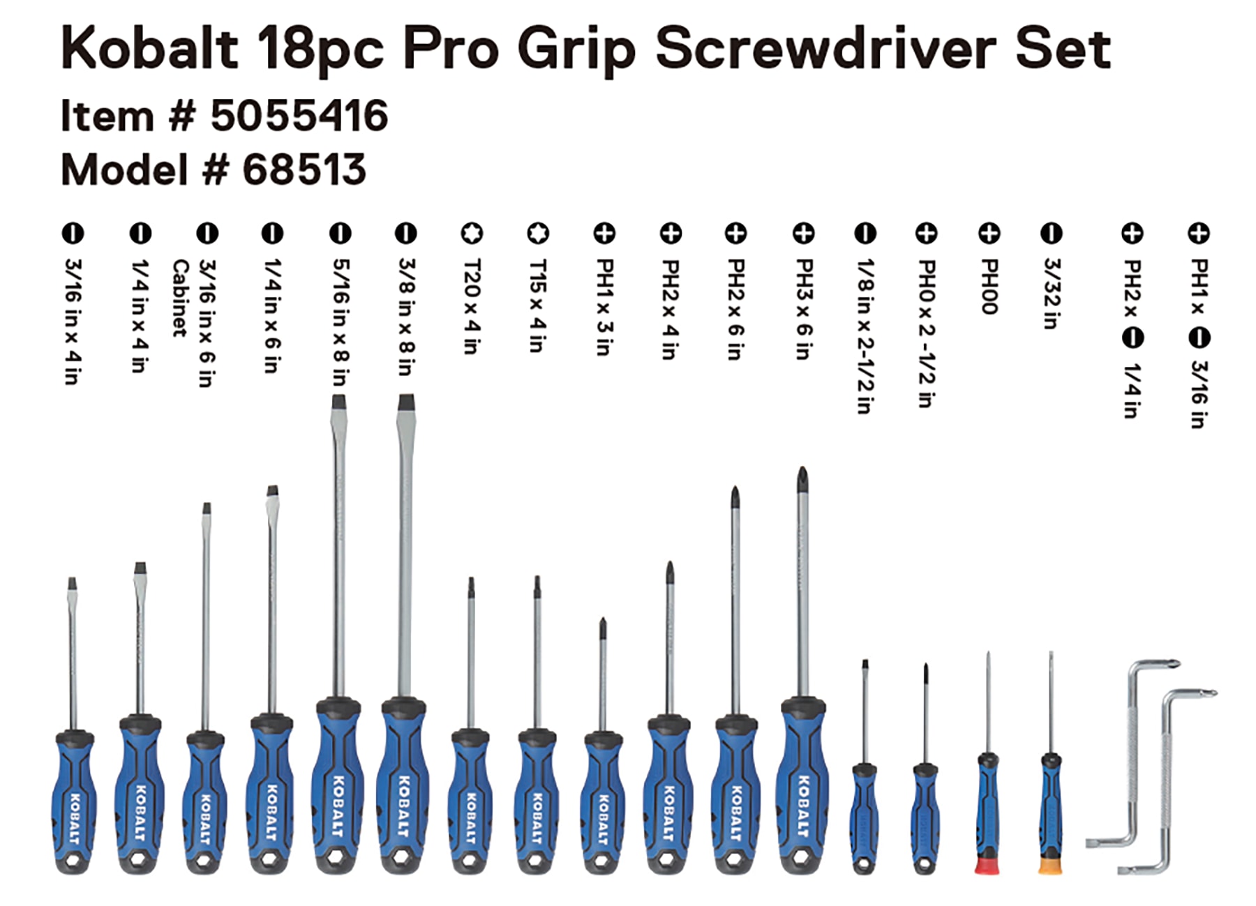 phillips screwdriver size chart