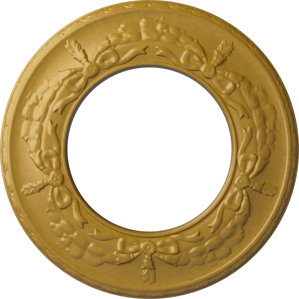 Ekena Millwork CM13SAIGS Salem 13.25-in W x 13.25-in L Painted Iridescent Gold Polyurethane Whole Ceiling Medallion