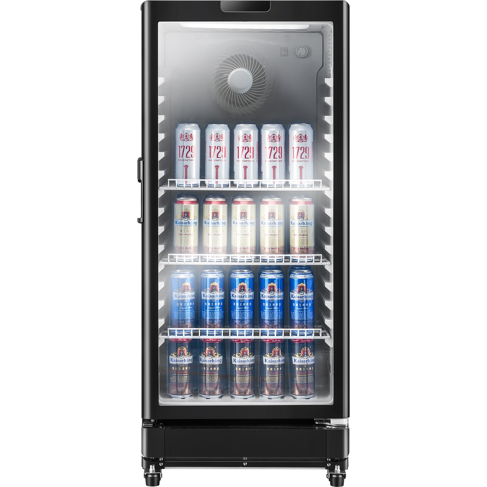 VEVOR SCDMBLMBXBDD06595V1 Commercial Merchandiser Refrigerator 5.7 CU.FT Glass Door Display Refrigerator Upright Fridge Beverage Refrigerator Cooler Merchandiser with 3 Adjustable Shelves and Soft LED Light Black