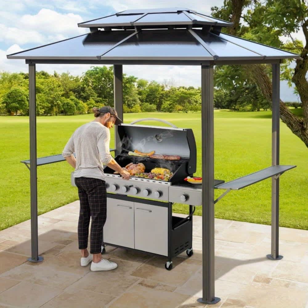 U-HOMY W-111-QG Outdoor Metal Frame with Double Roof