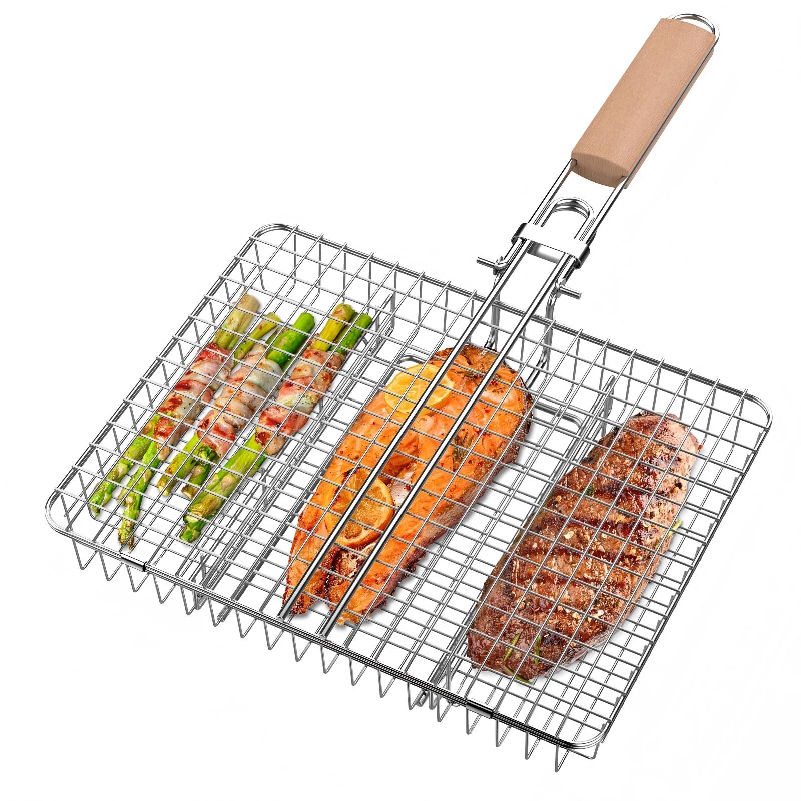LUXEYARD Stainless Steel BBQ Grilling Basket