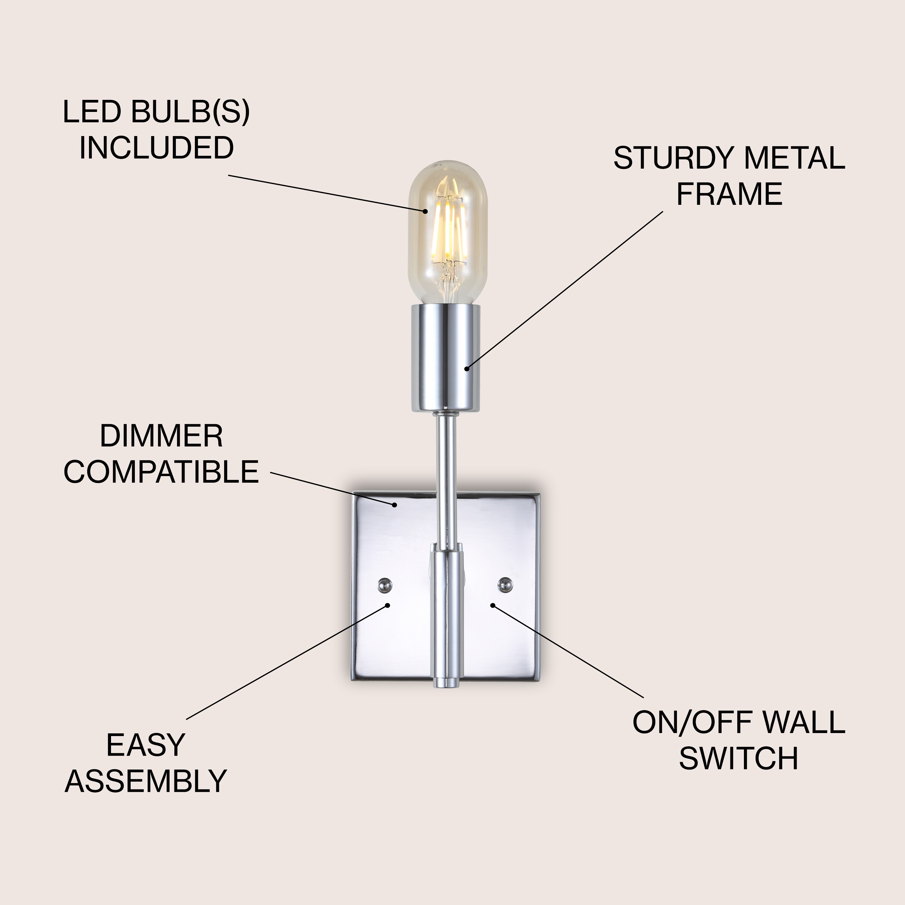 Turing 11.75'' Chrome Polished LED Wall Sconce for Versatile Placement