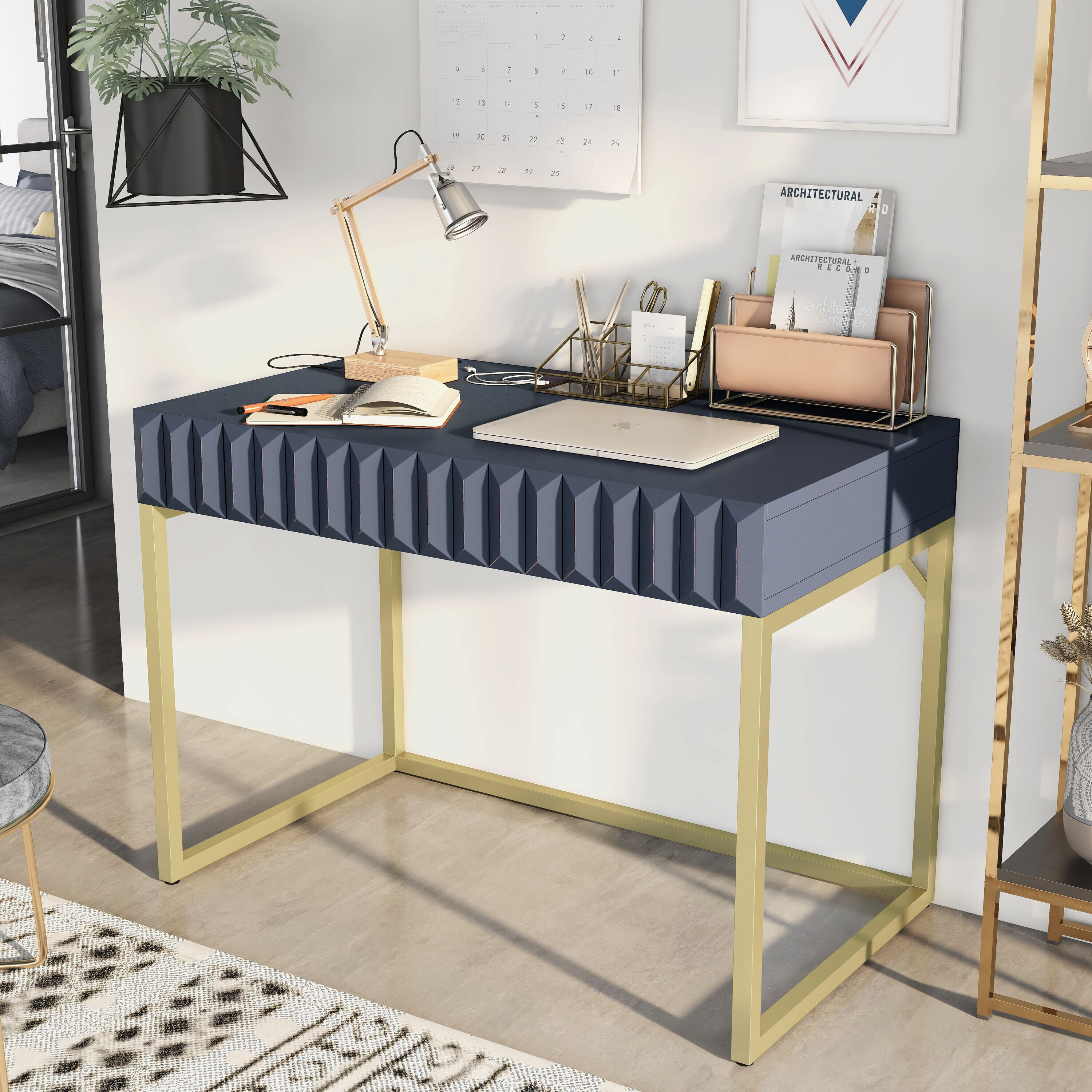 Furniture of America IDF-DK406BL-USB desks - View #5