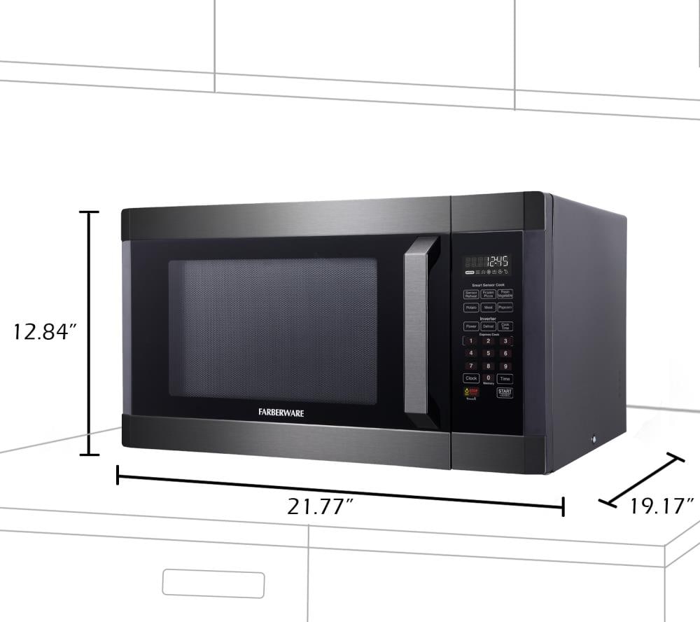 Farberware Compact Countertop Microwave Oven, 0.7 Cu. Ft 700-Watt with LED  Lighting, Child Lock, Easy