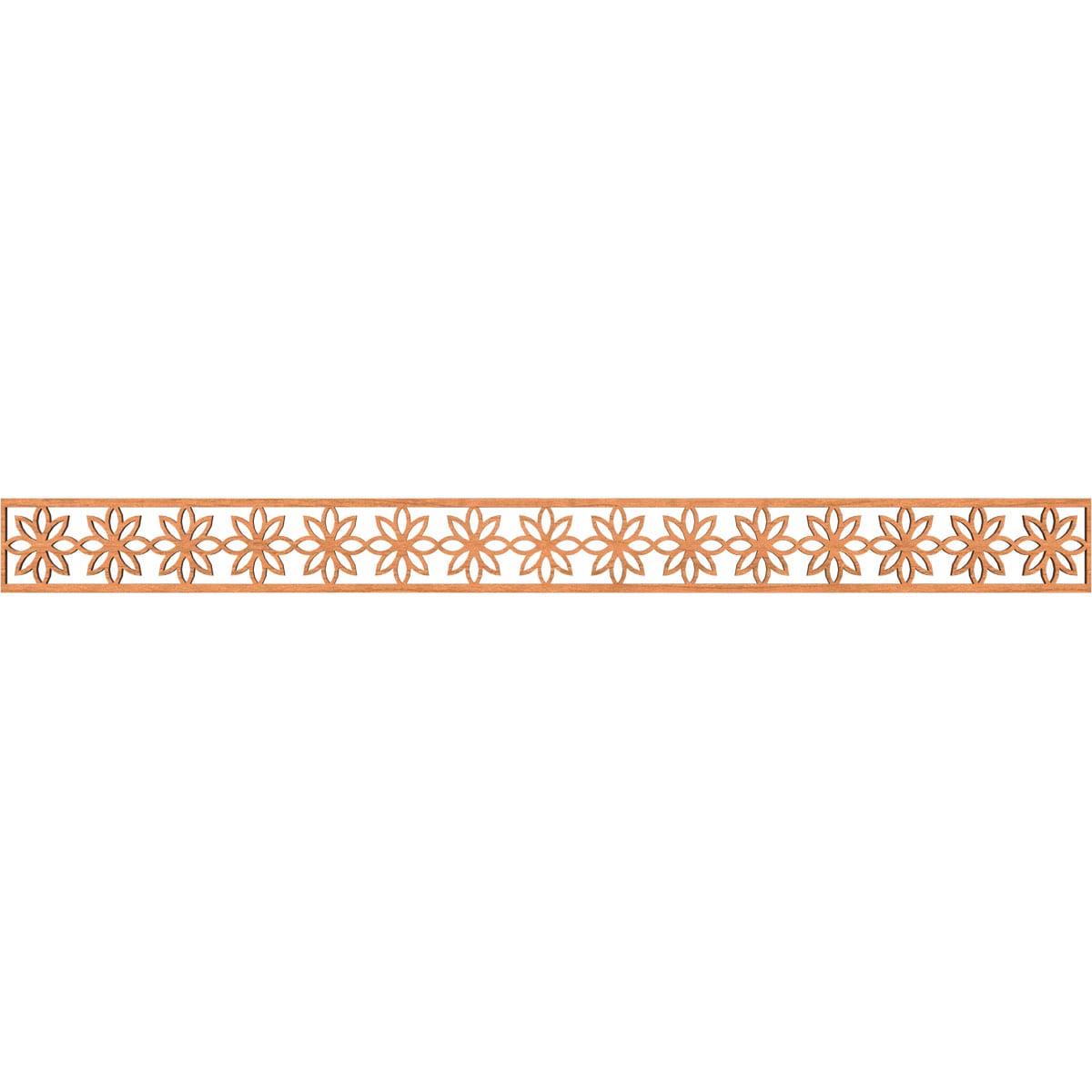 Ekena Millwork MLDA04X46DASCH Daisy Fretwork Flat Trim 4-in x 3.87-ft Cherry Brown Unfinished 2156276 Pierced Wall Panel Moulding