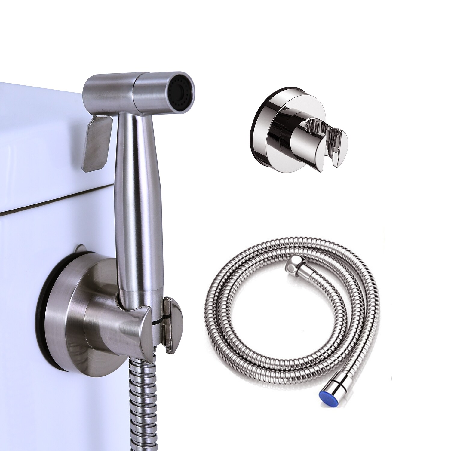 BEARSOLIM Brushed Nickel Stainless Steel Handheld Bidet Sprayer for Toilet Brushed Nickel