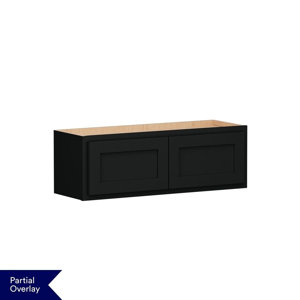 Shenandoah Breckenridge POL 36-in W x 12-in H x 12-in D Black Painted Wall Fully Assembled Cabinet Recessed Panel Shaker