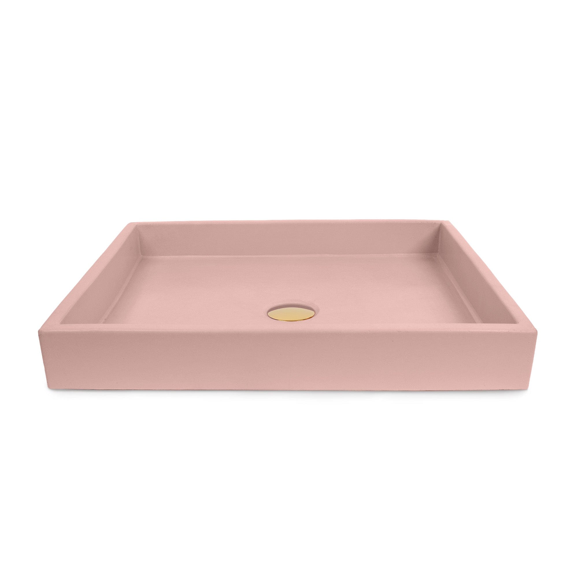 Concretti TEXASBLUSH1 Concrete 20-in Vessel Rectangular Modern Blush Bathroom Sink