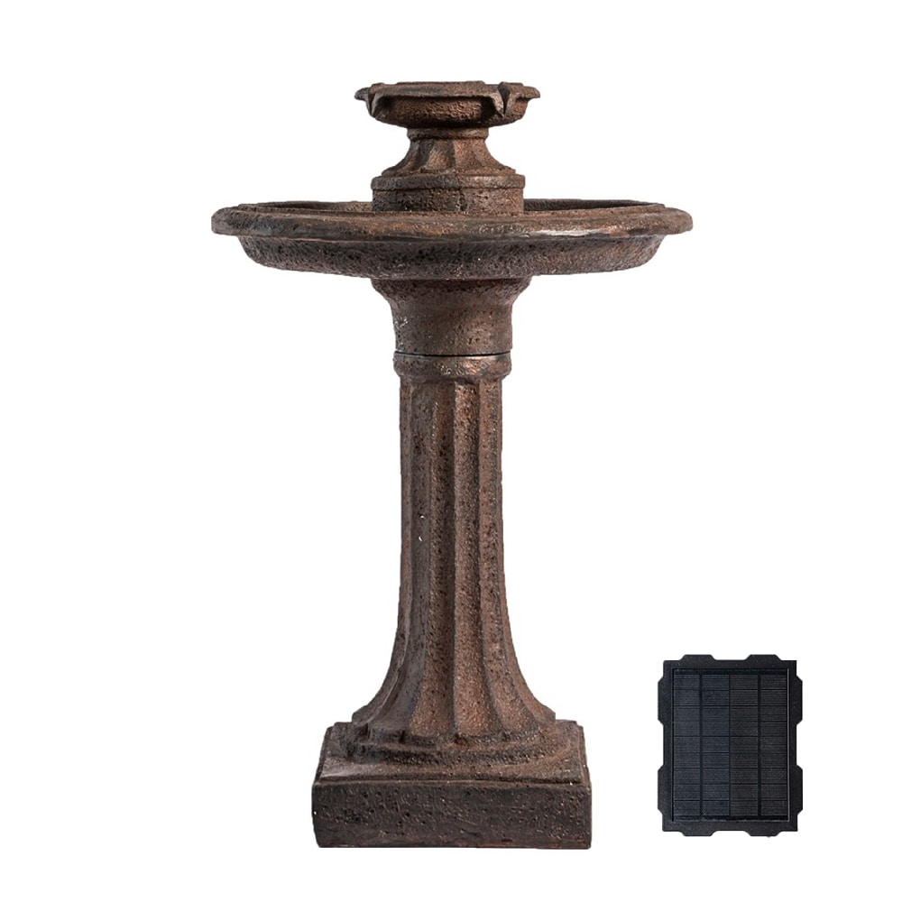 XBrand LW2355 28-in H Resin Solar Powered Tiered Outdoor Fountain Pump Included