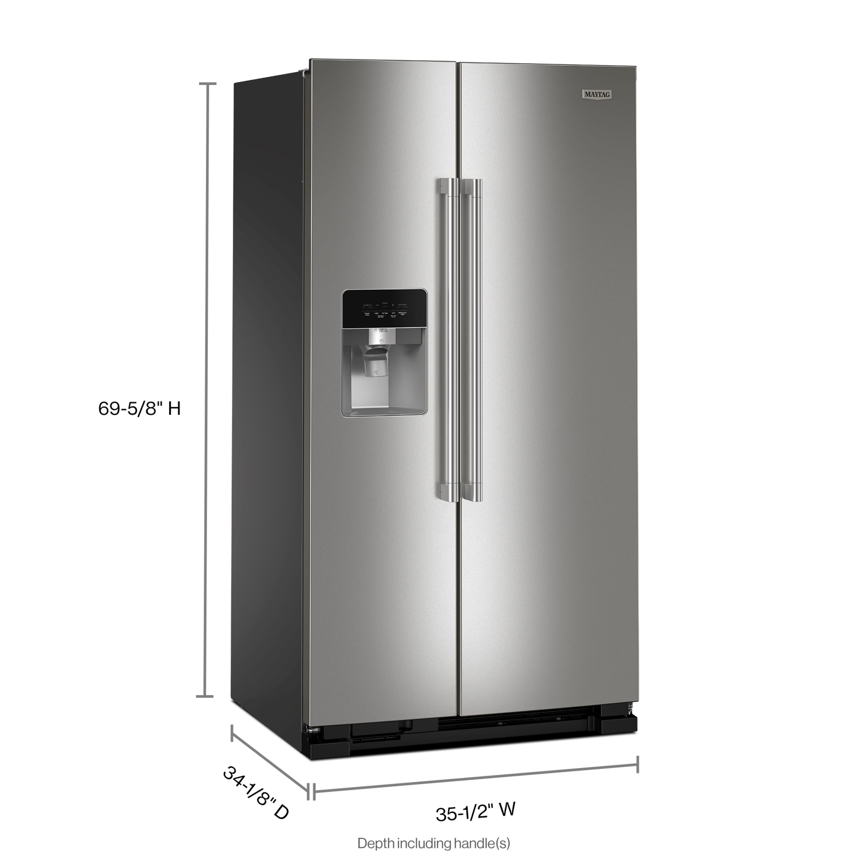 Maytag 24.5-cu ft Side-by-Side Refrigerator with Ice Maker and Water ...