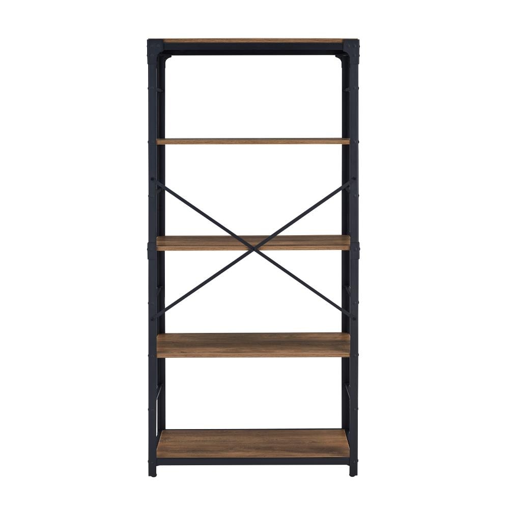 Reclaimed Barnwood Metal 5-Shelf Bookcase at Lowes.com