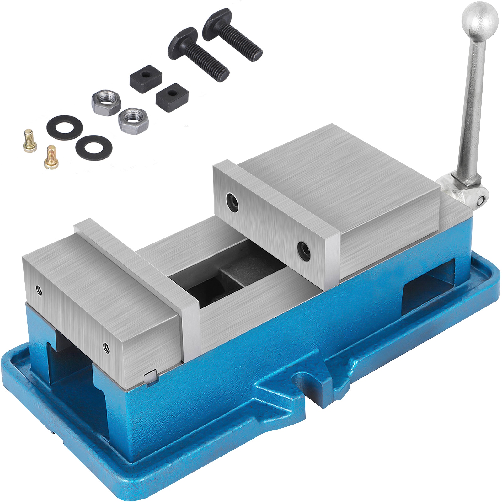 GIVIMO 5-in Super-Lock CNC Bench Vise High Precision Milling Vise 24-kN Clamping Force 5-in Jaw Width 5-in Jaw Opening 45 Steel Jaws HT250 Cast Iron Body for NC and CNC Machines and Drilling